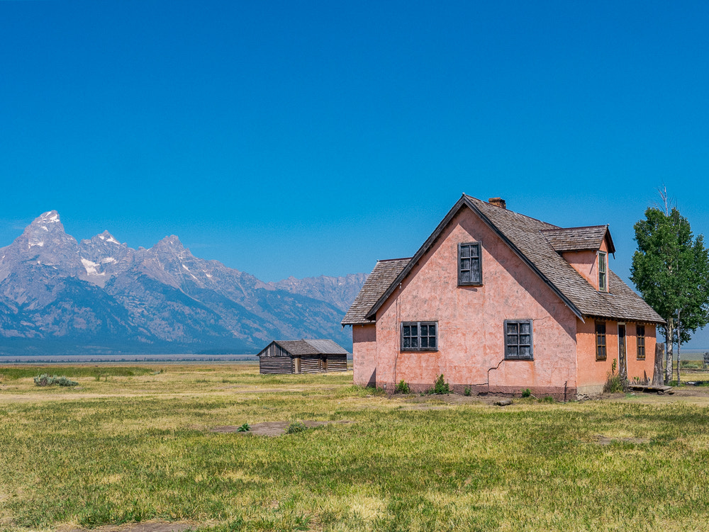 Panasonic Lumix DMC-GX1 sample photo. Little pink houses, mormon row, moose wy photography