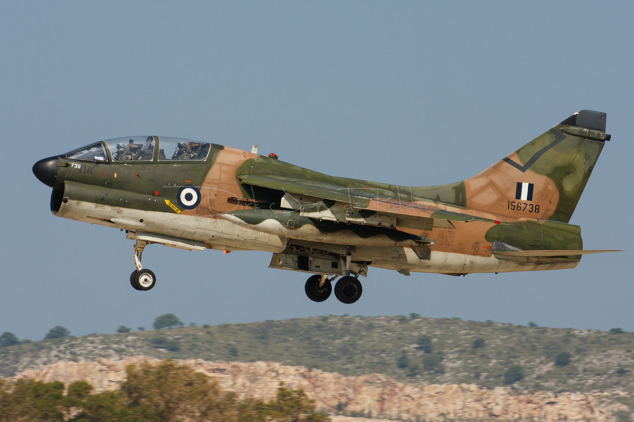 Canon EOS 40D + Canon EF 70-200mm F2.8L USM sample photo. Hellenic air force ta-7c corsair ii 156738 photography