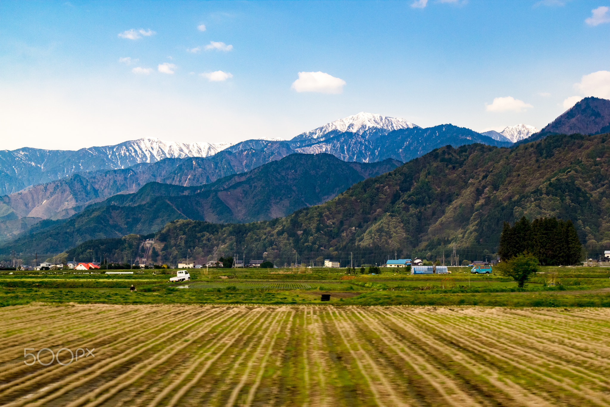 Road of countryside, Nagano, Japan.