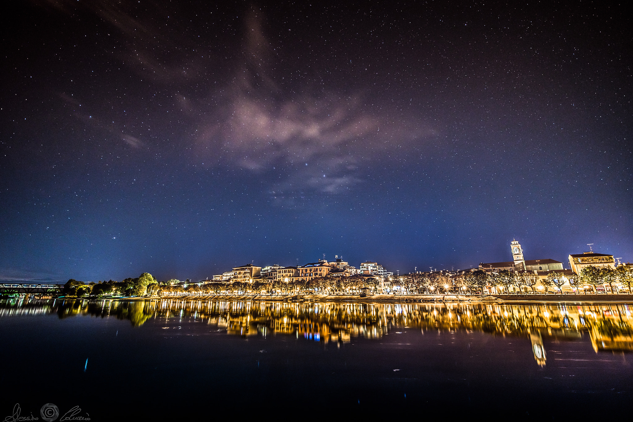 Canon EOS-1D X sample photo. Sesto calende by night photography