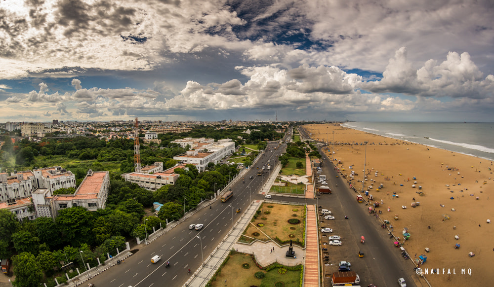 Nikon AF DX Fisheye-Nikkor 10.5mm F2.8G ED sample photo. Chennai marina beach photography