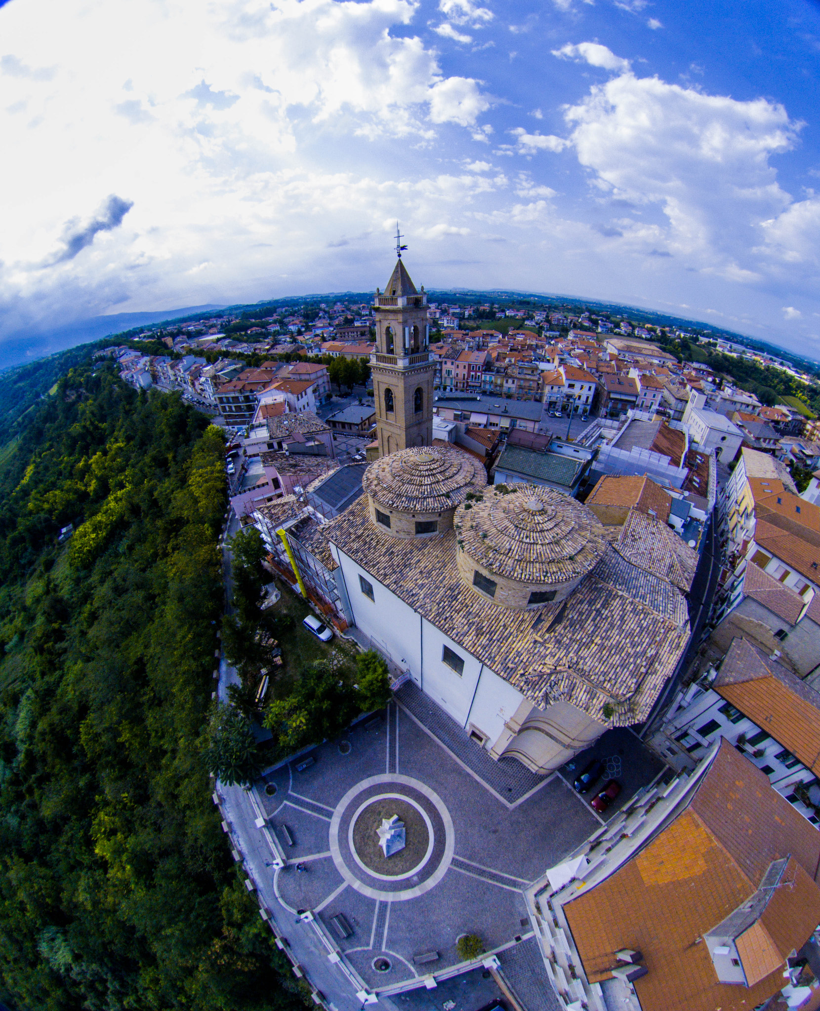 PARROT Bebop 2 sample photo. Church from above photography