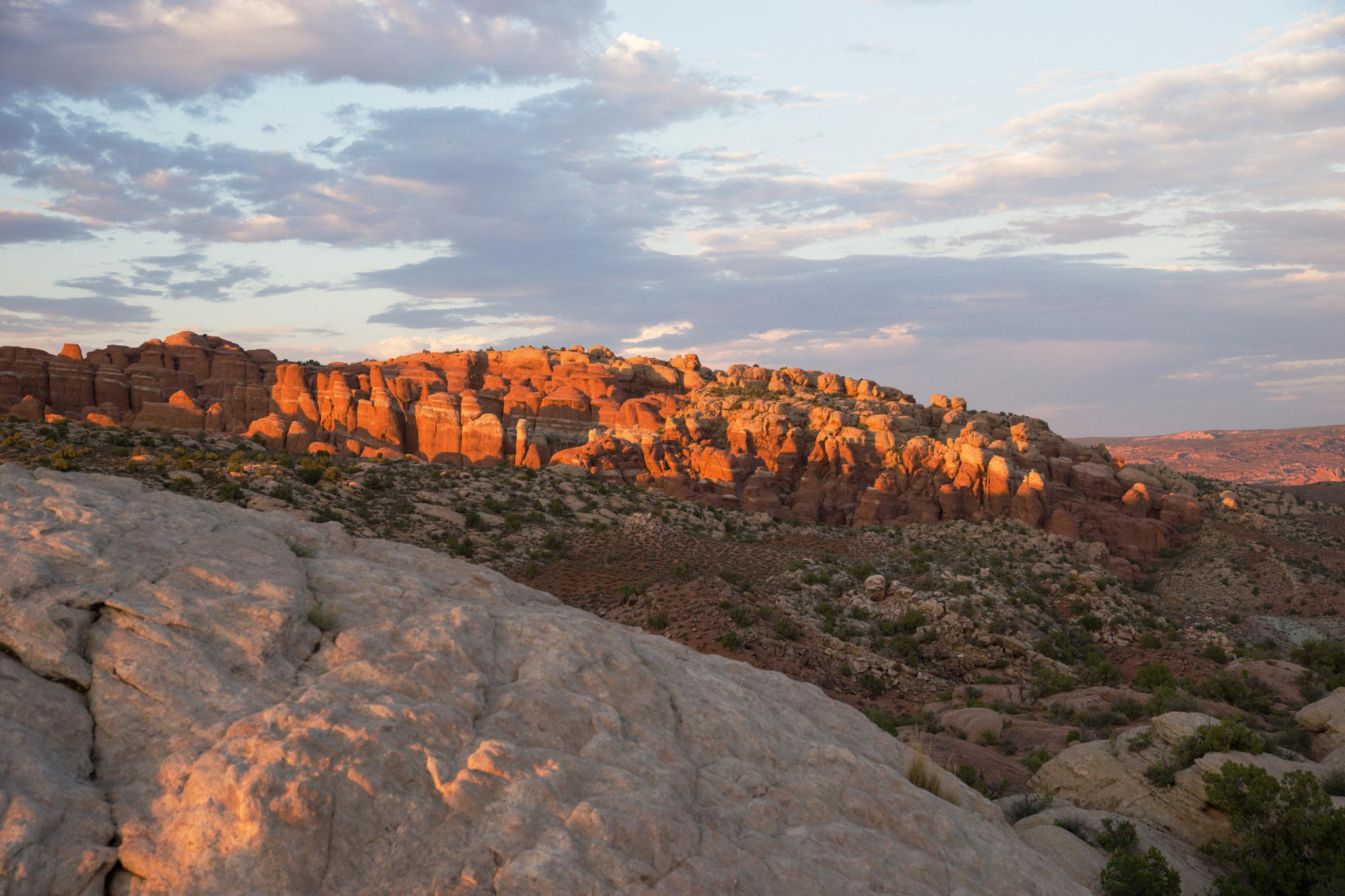 Sony a99 II + 24-105mm F4 sample photo. Quiet sunset in arches np photography