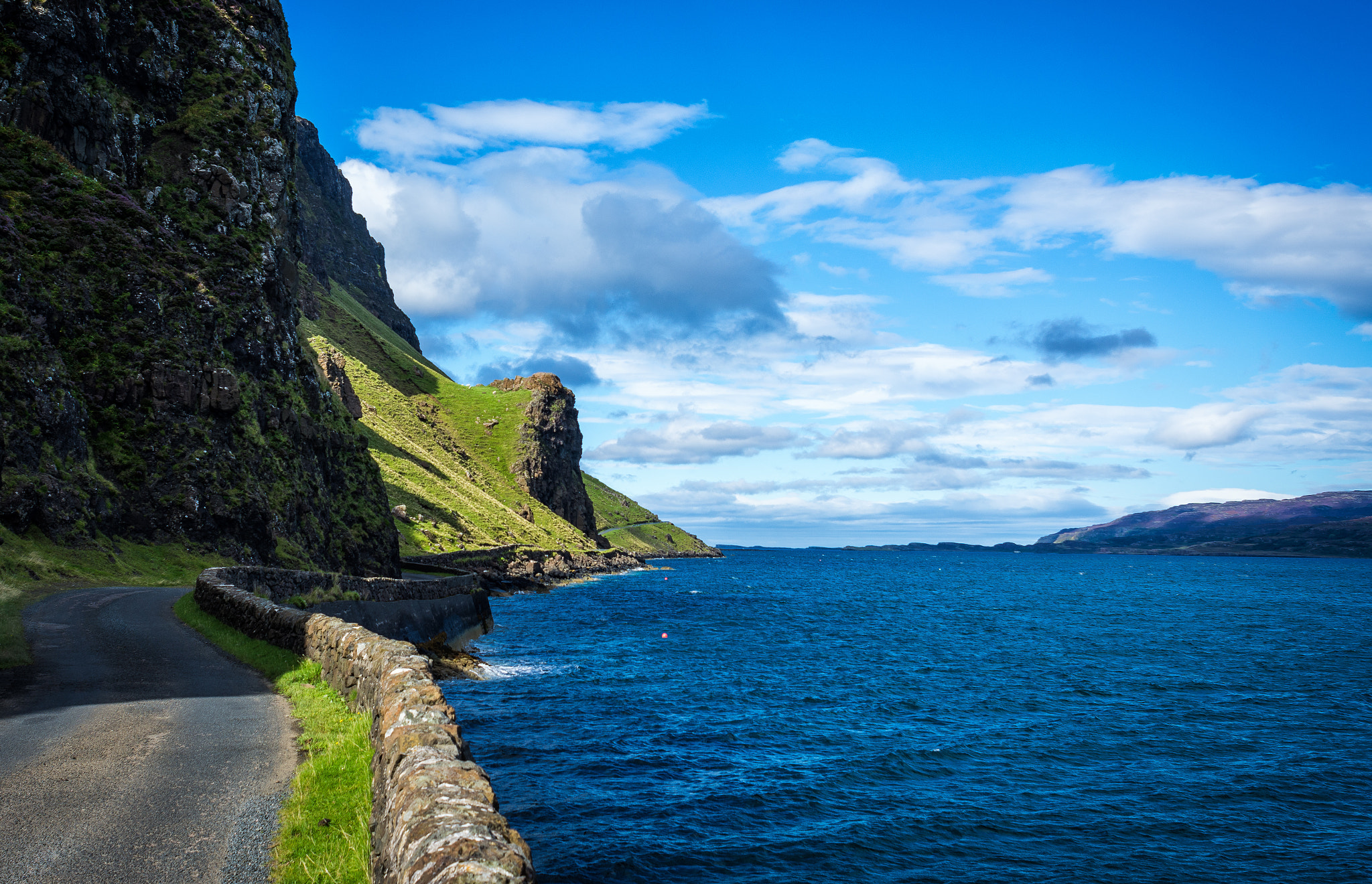 Nikon D7200 + Nikon AF Nikkor 24mm F2.8D sample photo. Coastal road on isle of mull photography