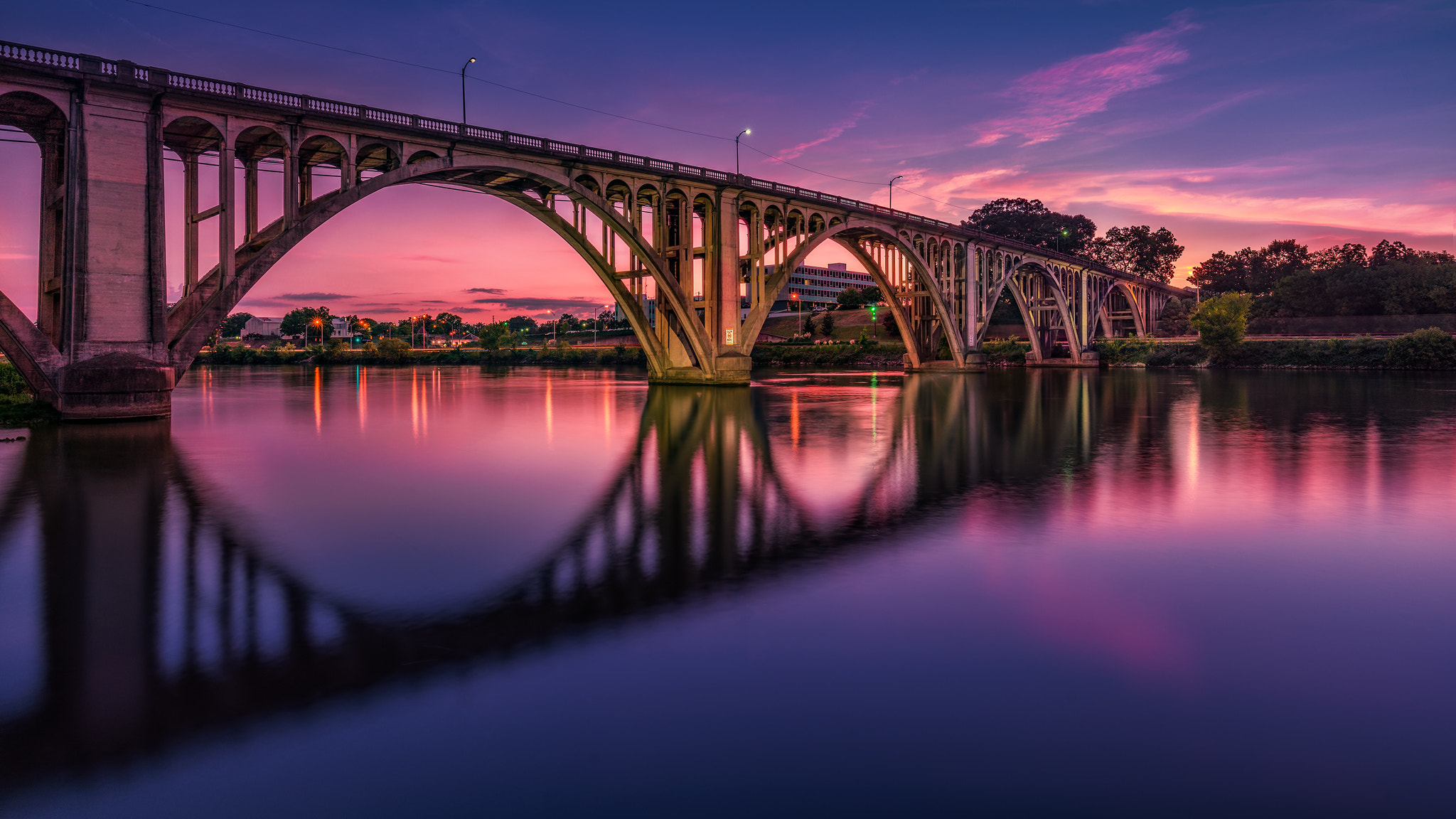 Sony a7R II + Canon EF 16-35mm F4L IS USM sample photo. Dusk on the coosa photography