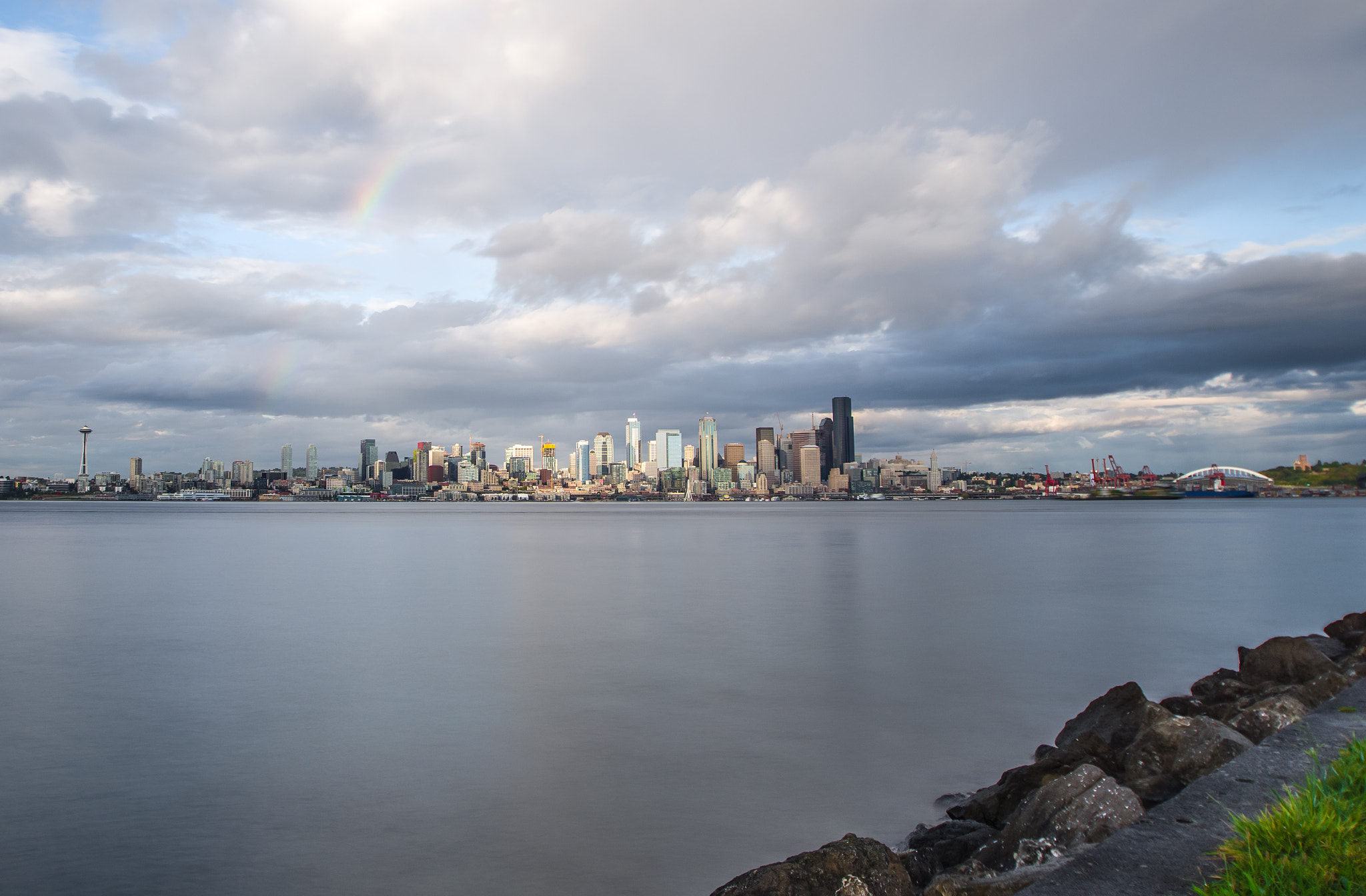 Pentax K-1 + Tamron SP AF 10-24mm F3.5-4.5 Di II LD Aspherical (IF) sample photo. Fading rainbow over seattle photography