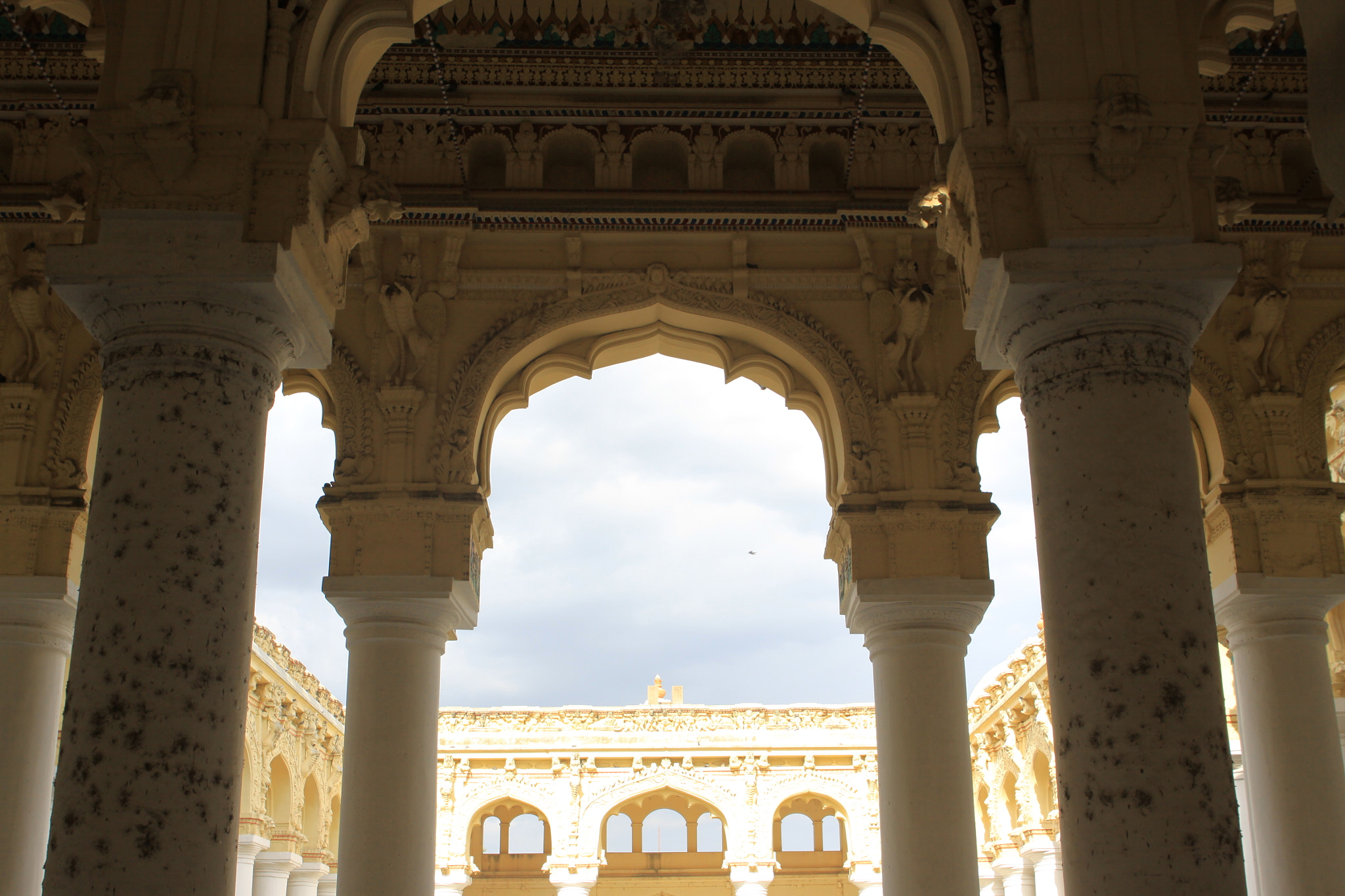 Canon EOS 50D + Canon EF 24-70mm F2.8L USM sample photo. Main courtyard, thirumalai nayakkar palace photography