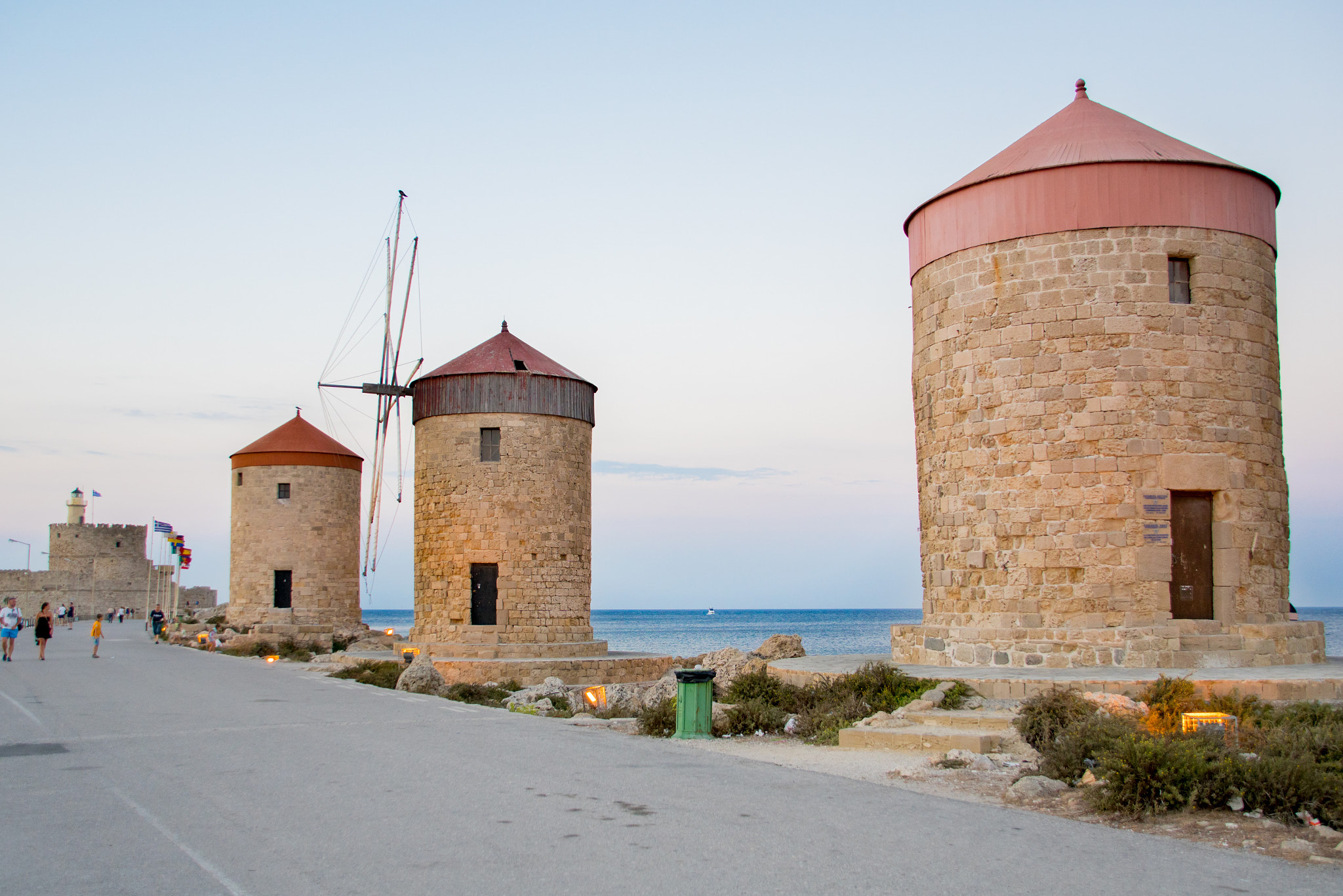 Sony DT 18-200mm F3.5-6.3 sample photo. Three windmills in rhodes photography