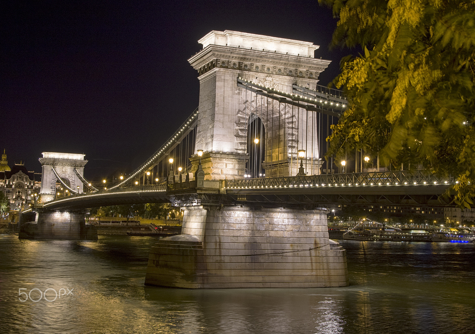 Pentax K-50 sample photo. Danube by night photography