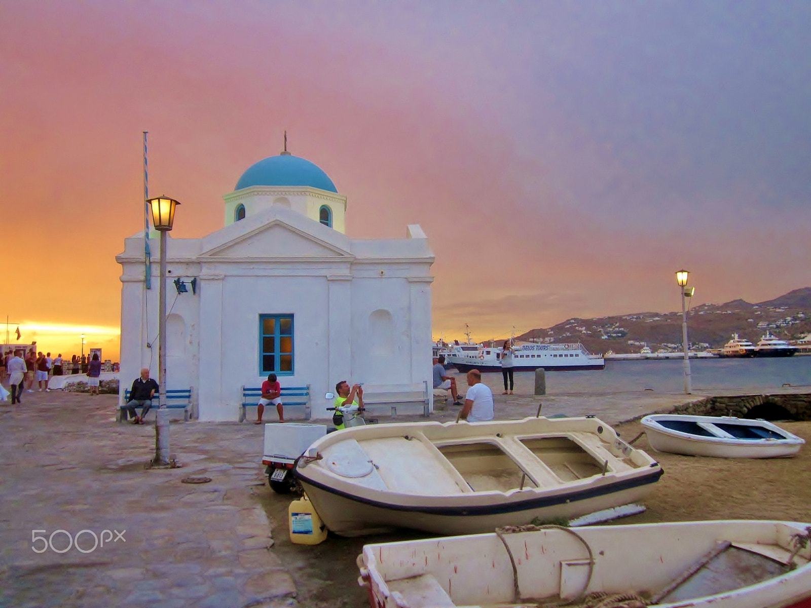 Canon PowerShot SD1300 IS (IXUS 105 / IXY 200F) sample photo. Sunset at mykonos island greece photography