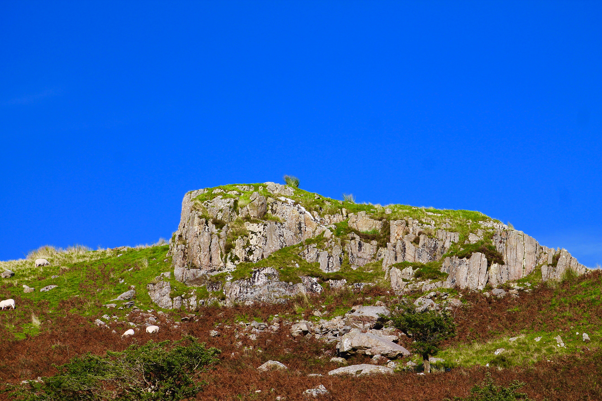 Canon EF75-300mm f/4-5.6 sample photo. Beautiful rocky terrain in snowdonia against flawless blue sky photography
