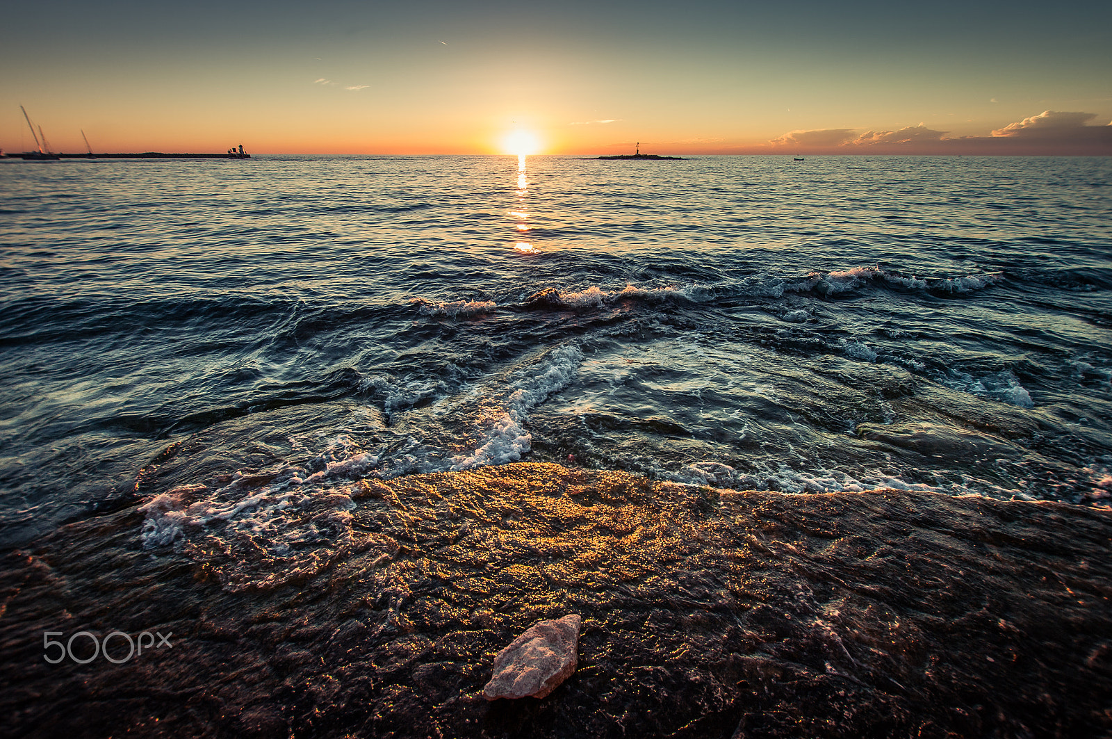 Pentax K20D sample photo. Porec - croatia sunset photography