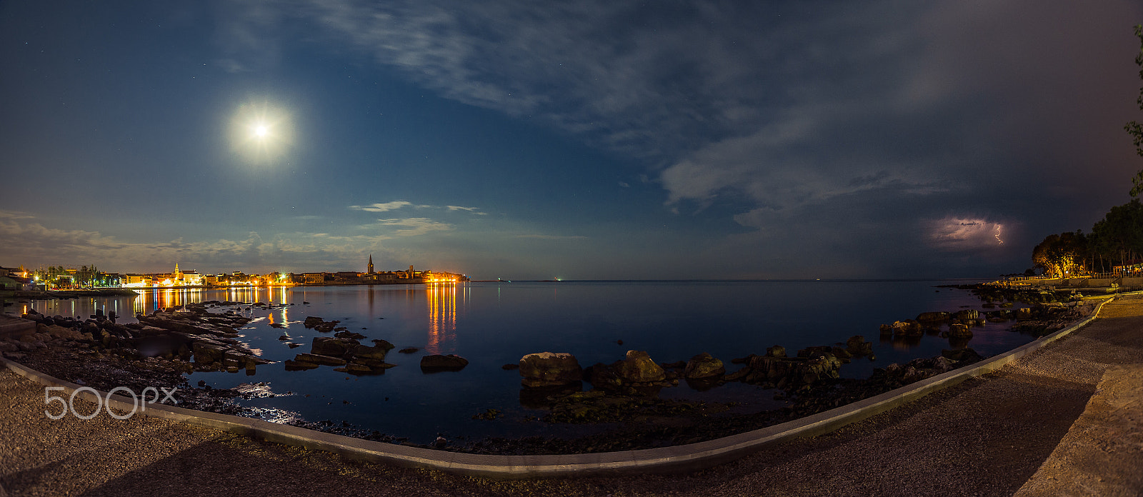 Pentax K-x sample photo. Porec - croatia at night photography