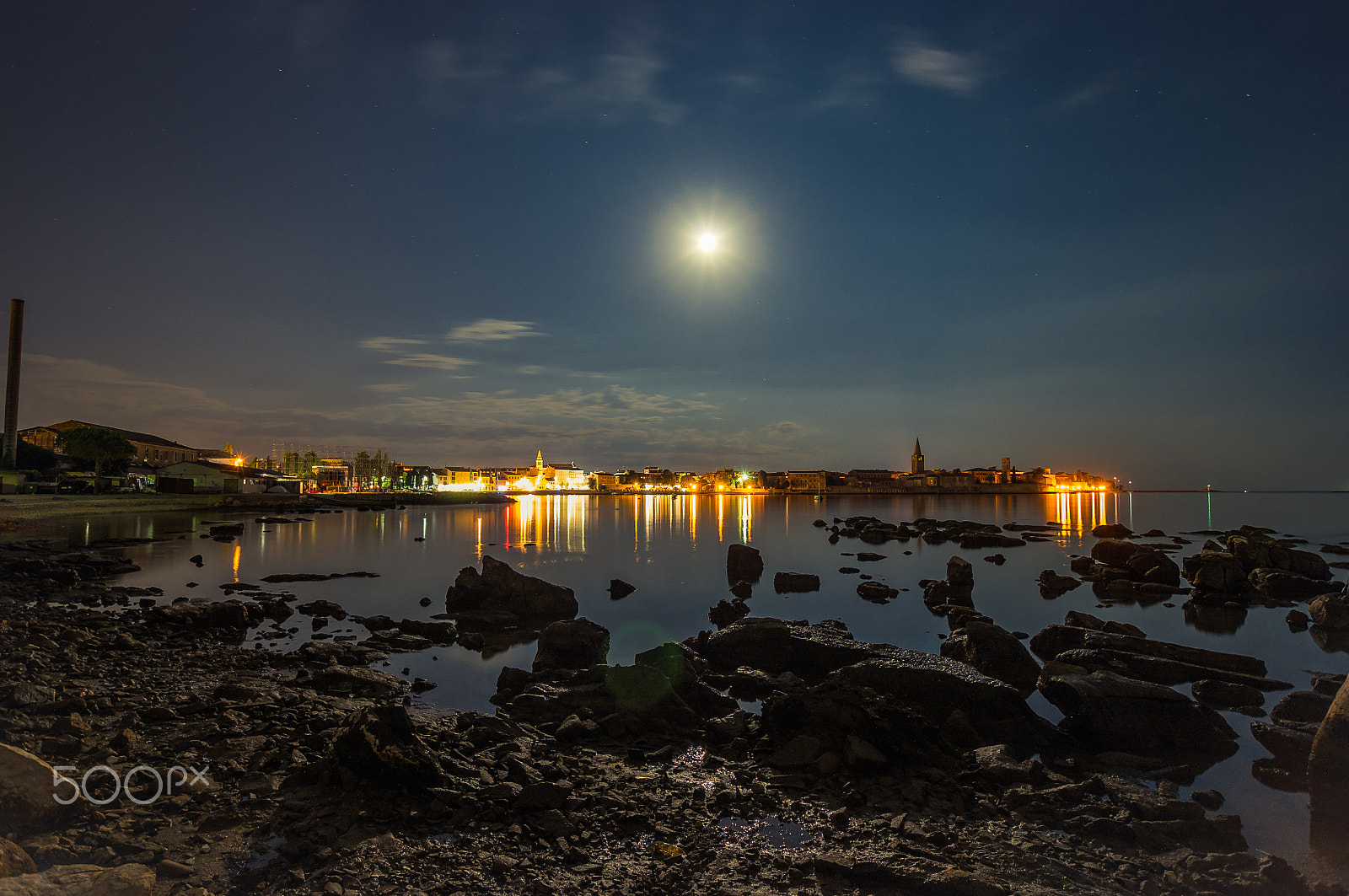 Pentax K-x sample photo. Porec - croatia at night photography