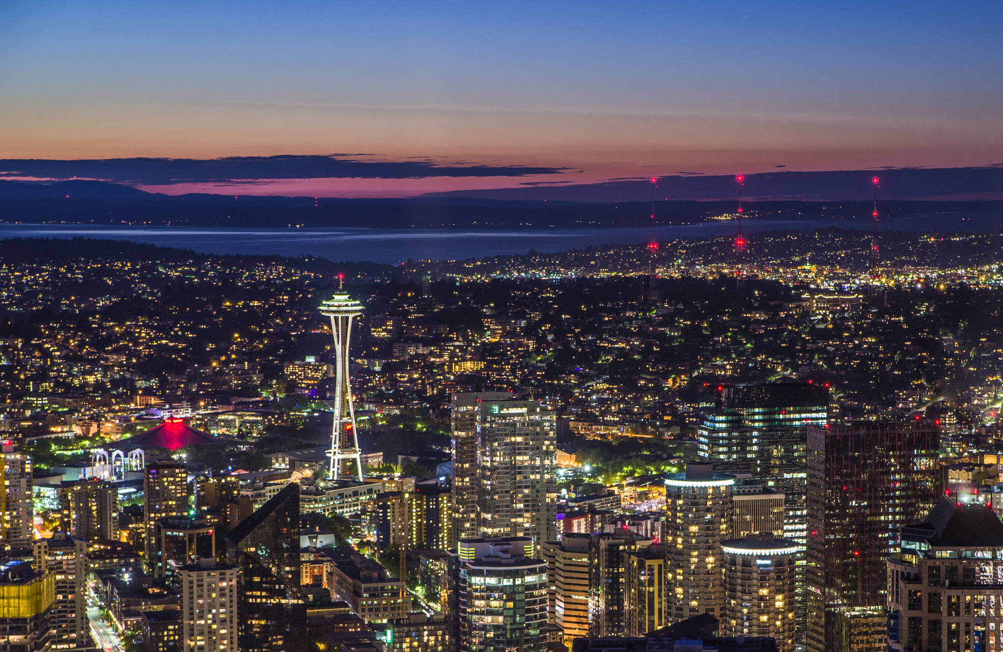 Pentax K-1 sample photo. Space needle from columbia tower photography