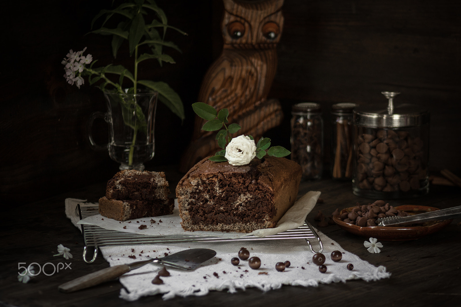 Canon EF 75-300mm f/4-5.6 USM sample photo. Marble chocolate cake photography