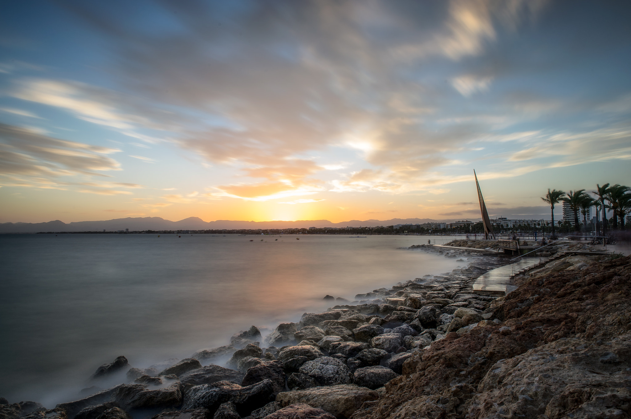 Tamron SP 24-70mm F2.8 Di VC USD sample photo. Salou beach sunset photography