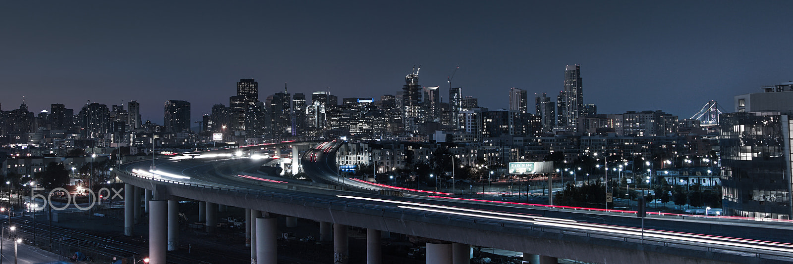 24-105mm F4 OSS sample photo. Night of san francisco photography