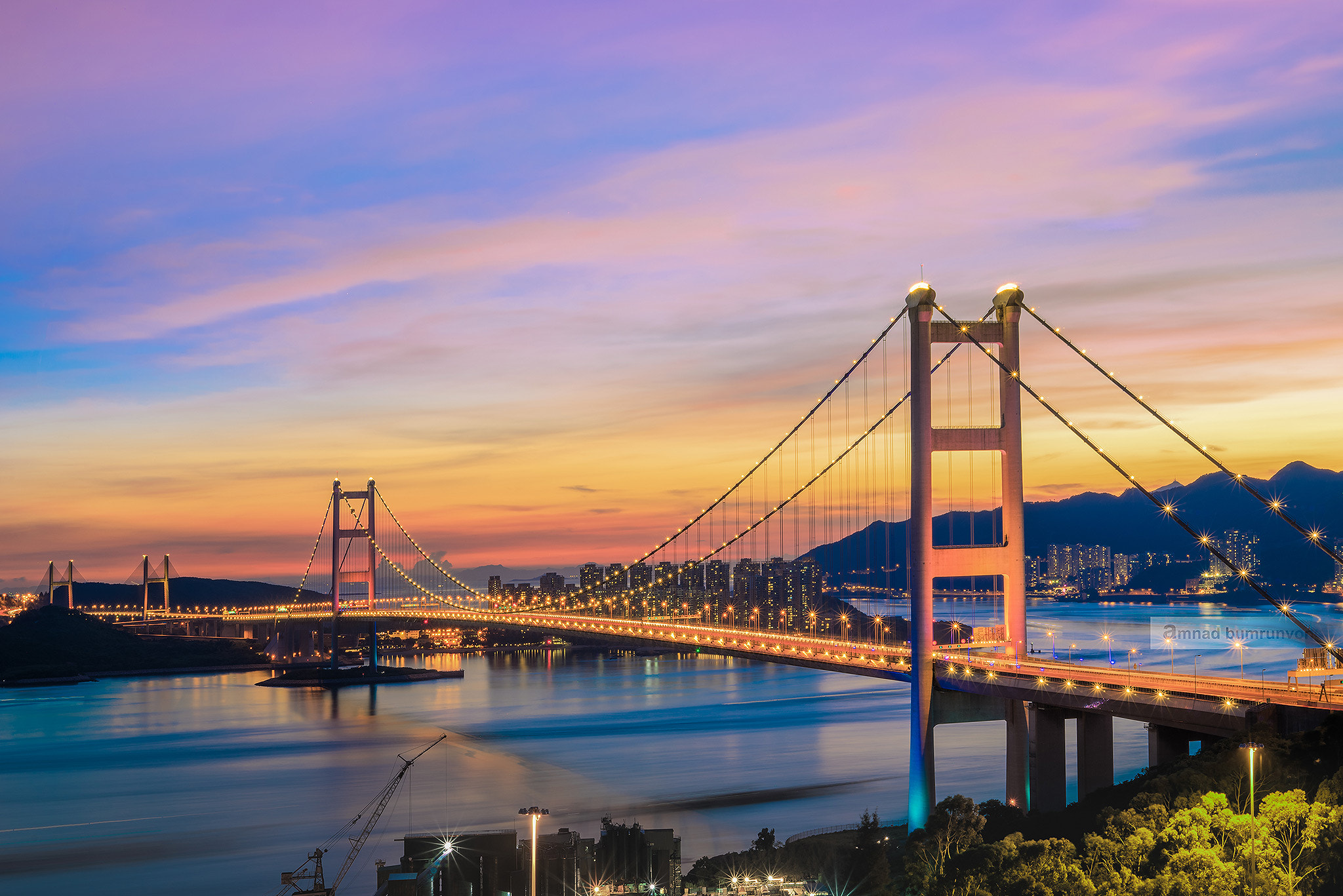 Tsing Ma Bridge in Hong Kong.