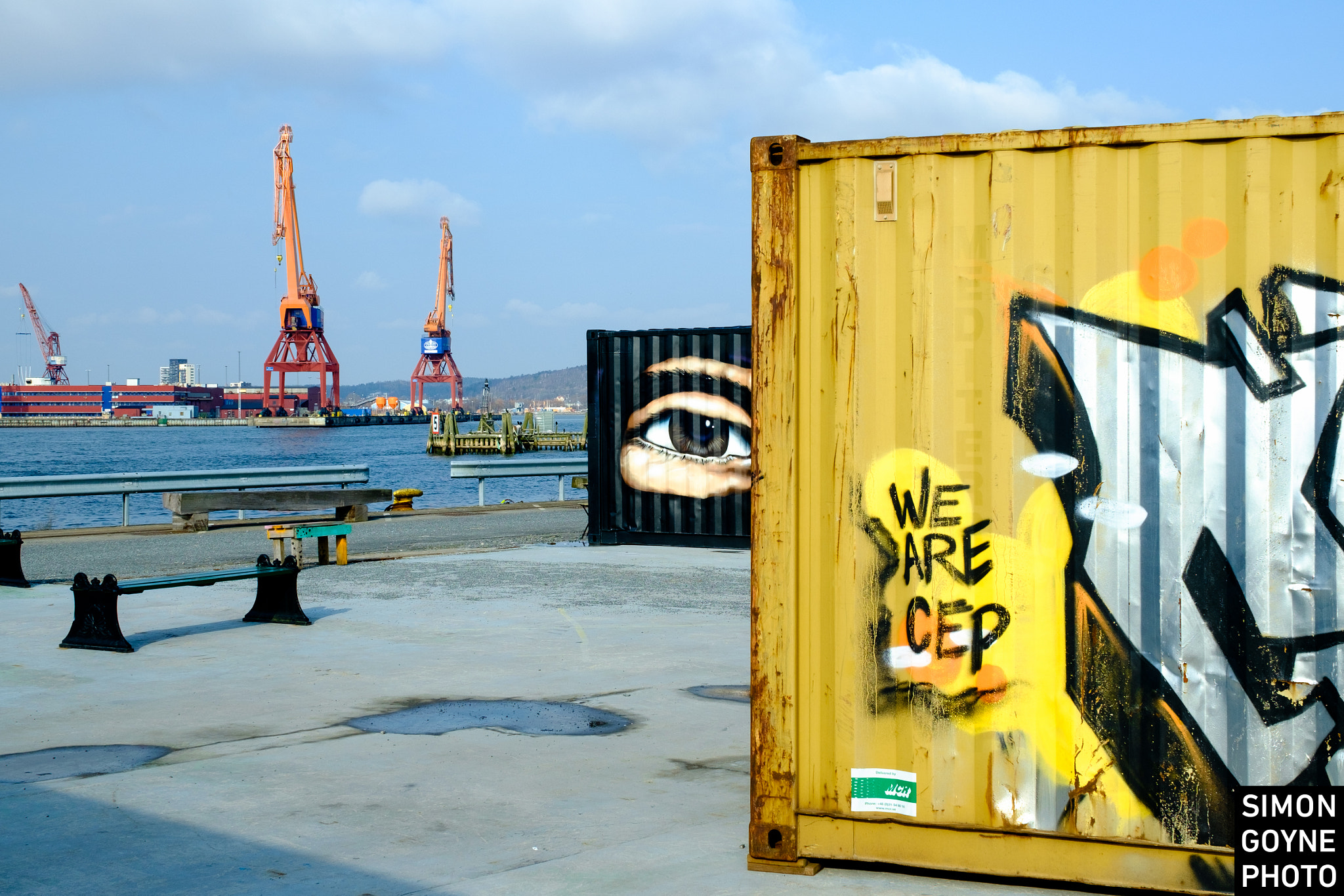 ZEISS Touit 32mm F1.8 sample photo. Cranes and containers ii photography