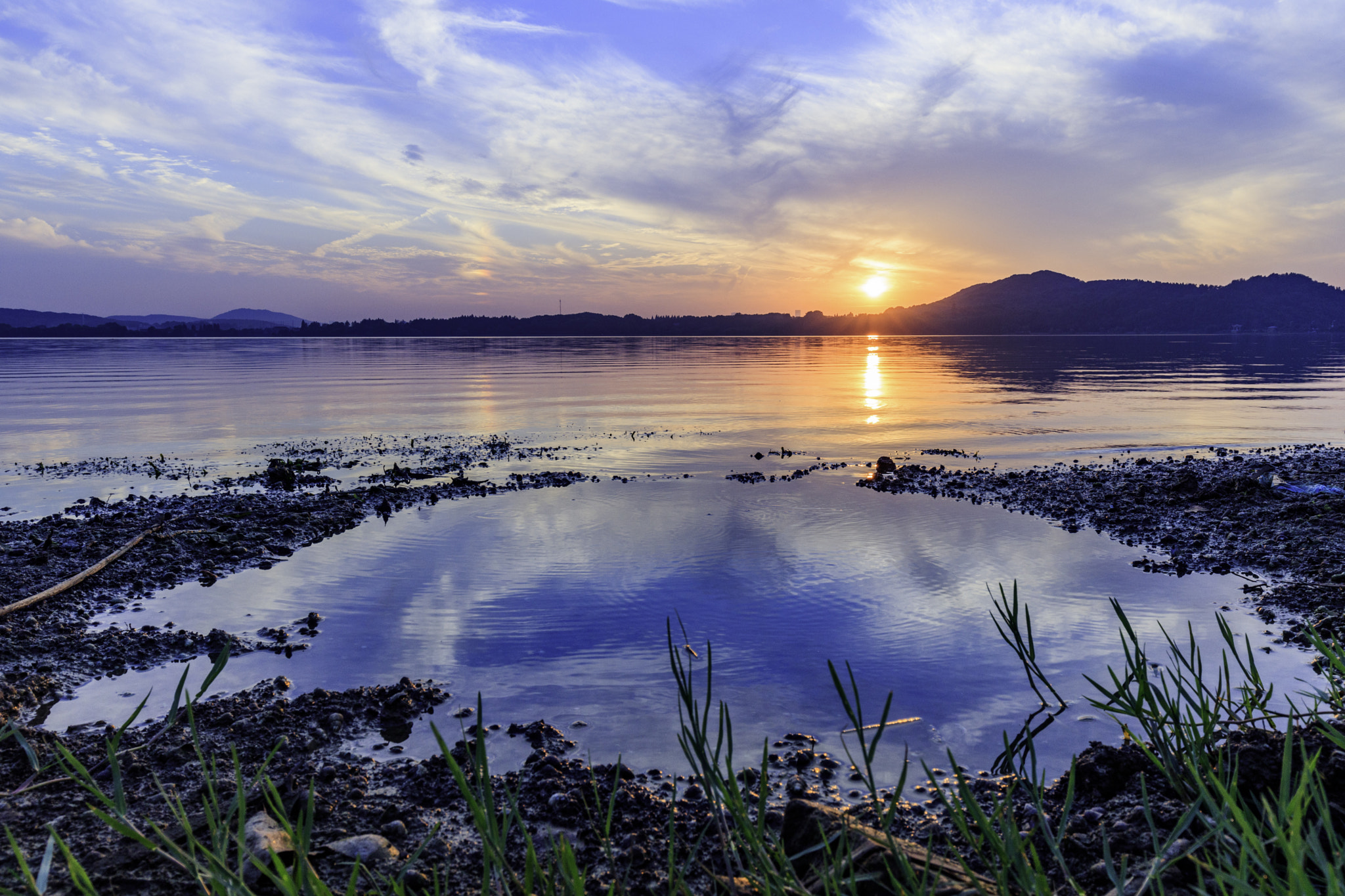 Canon EOS 80D + Canon EF 16-35mm F4L IS USM sample photo. Sunset on the lake photography