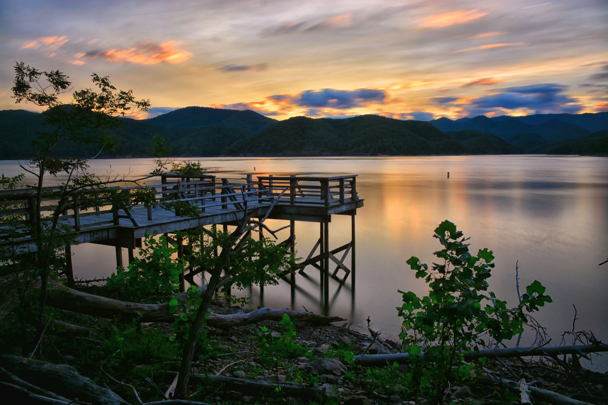Nikon D7100 sample photo. Lake moomaw sunset photography