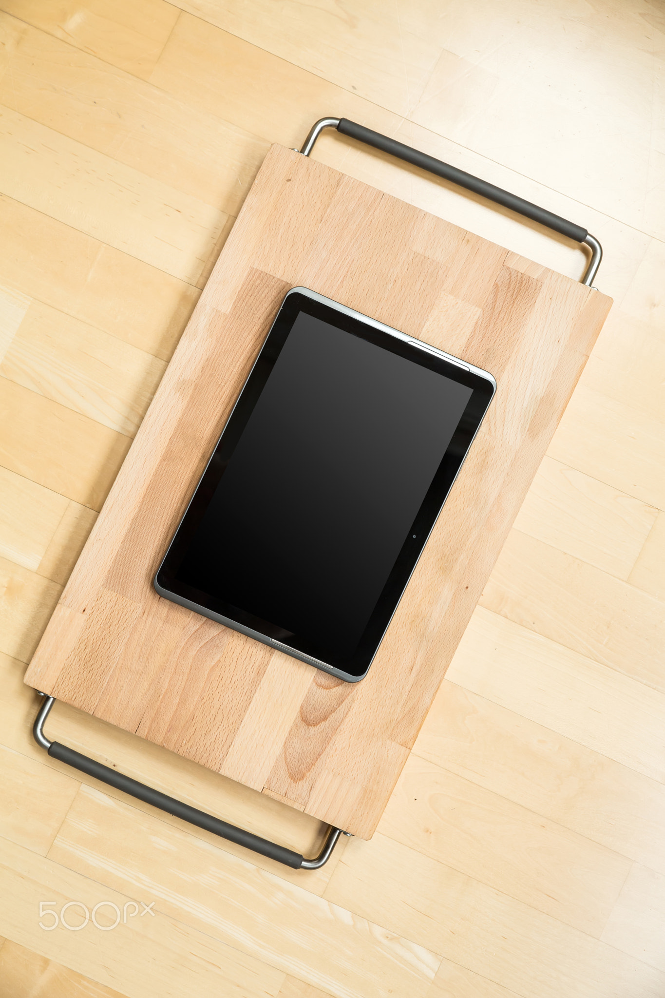 Tablet PC on a cutting board