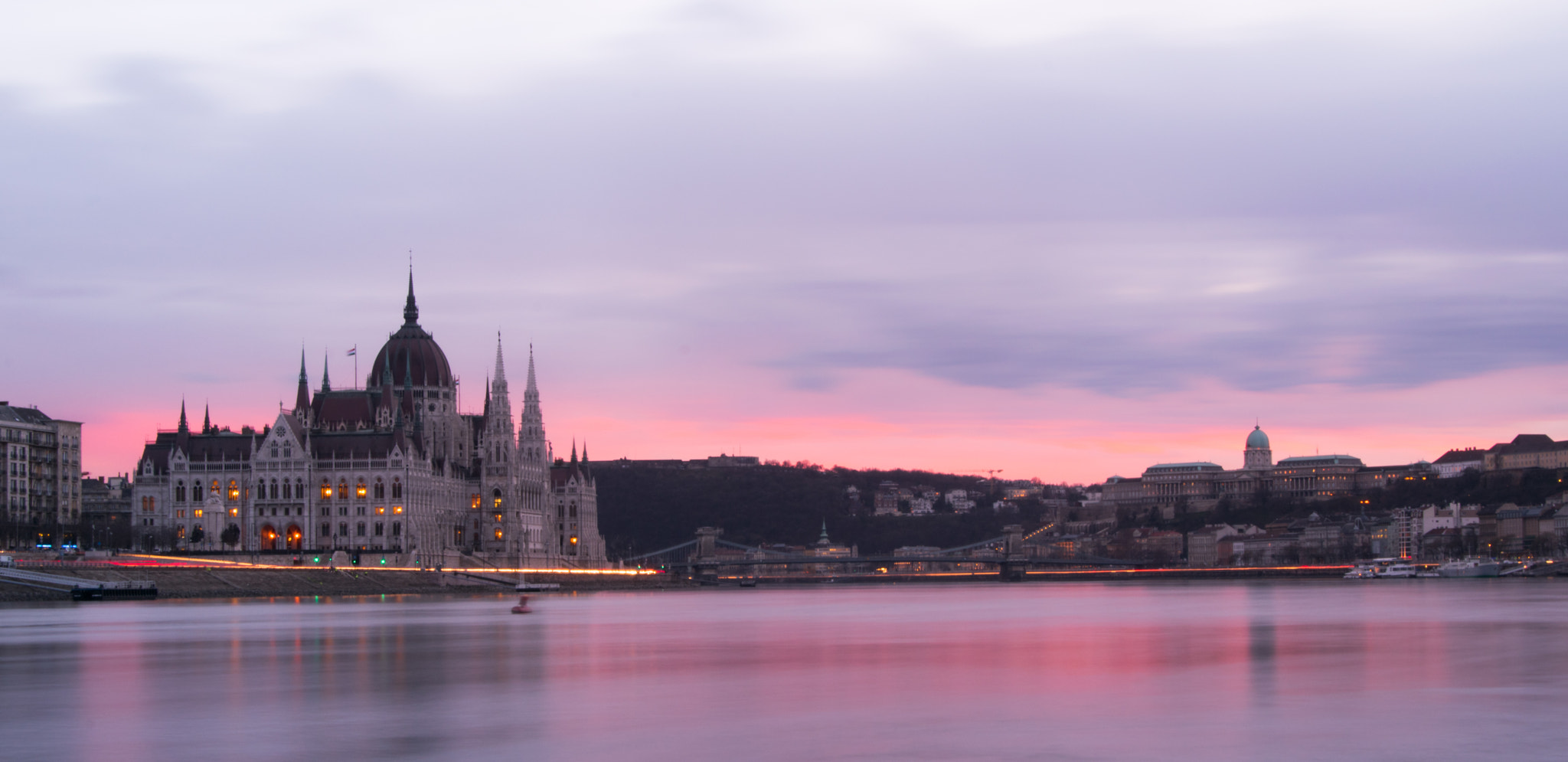 Nikon D5300 + Sigma 18-200mm F3.5-6.3 DC OS HSM sample photo. Pink sunset on the danube photography