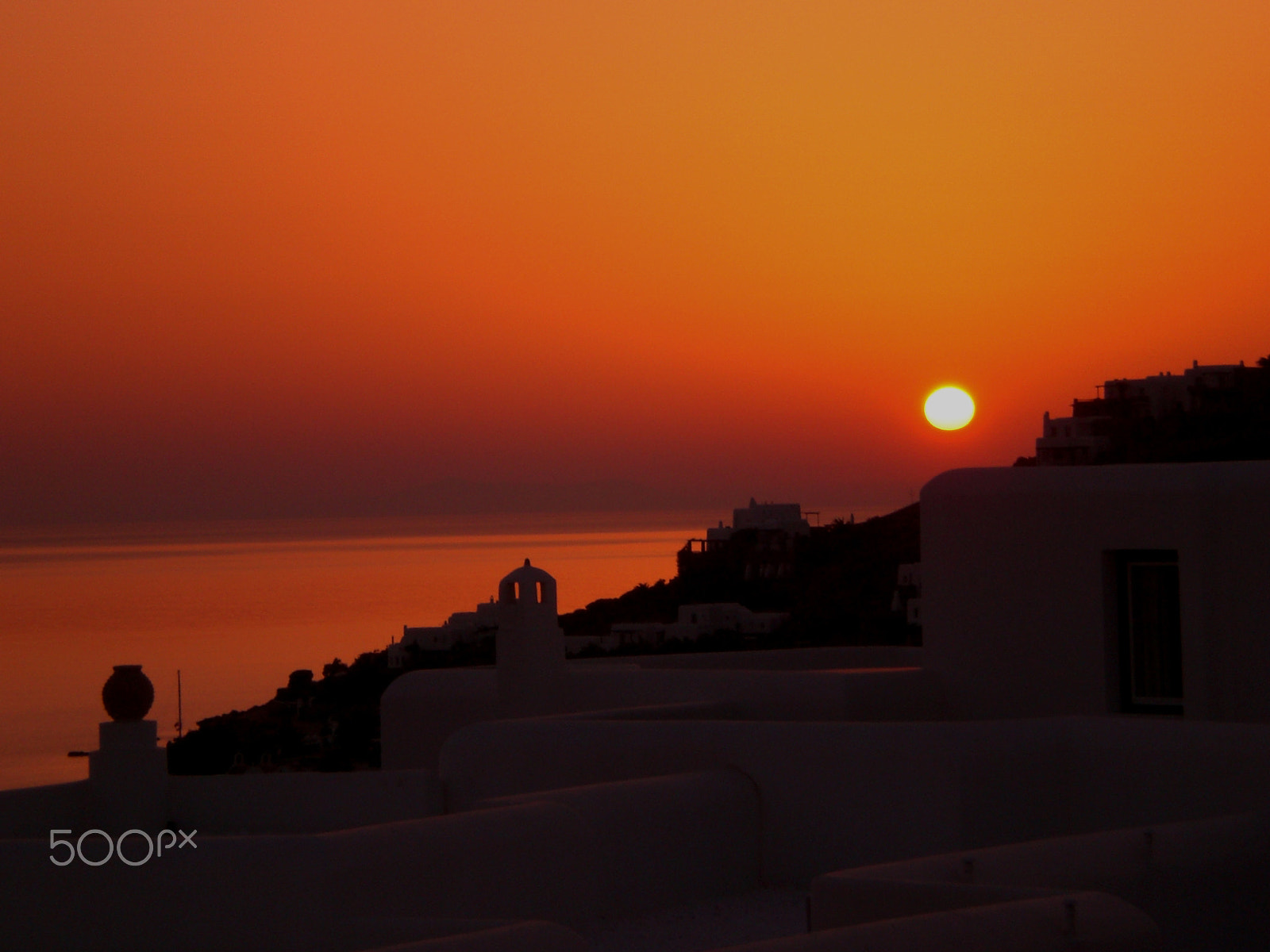 CASIO EX-Z75 sample photo. Sunset over mykonos photography