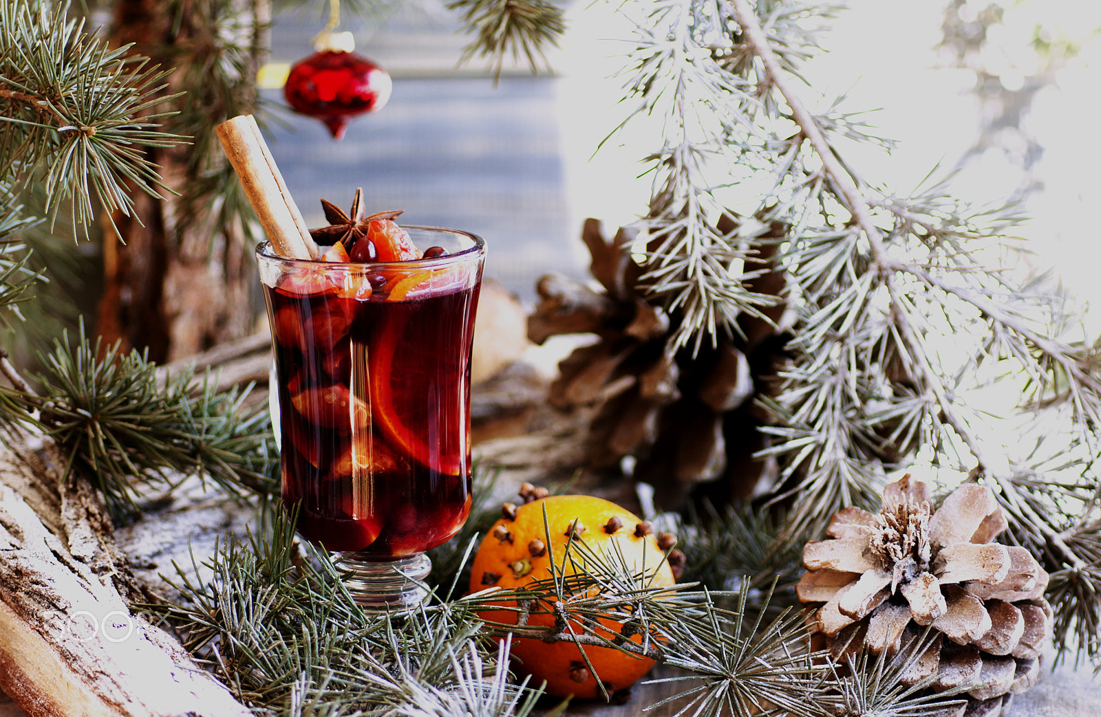 Sony Alpha DSLR-A380 sample photo. Cup of hot mulled wine for christmas photography
