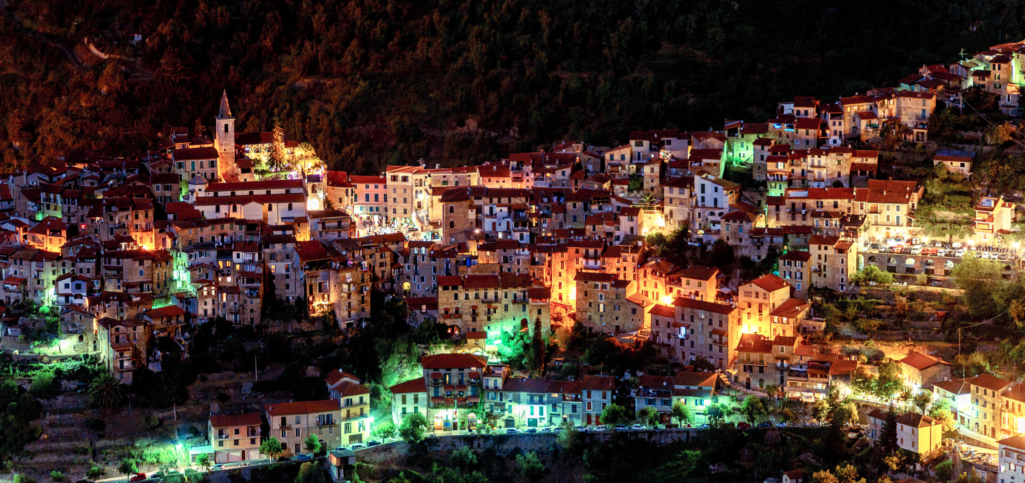 Sony a7 II + Tamron SP 70-200mm F2.8 Di VC USD sample photo. Apricale at night photography