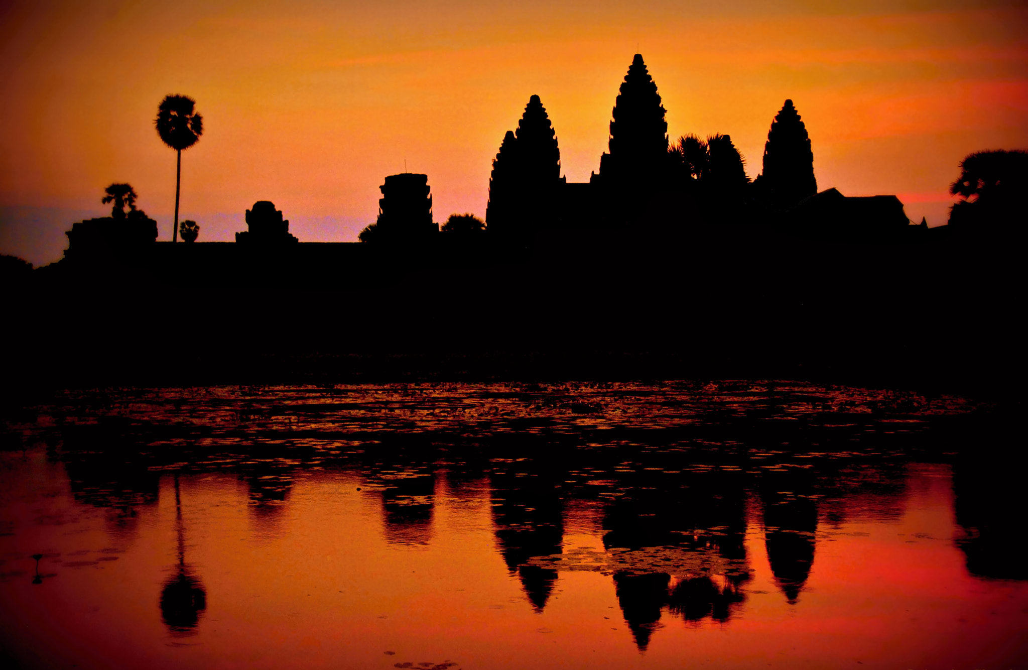 Nikon D3000 sample photo. Sunrise at angkor wat photography