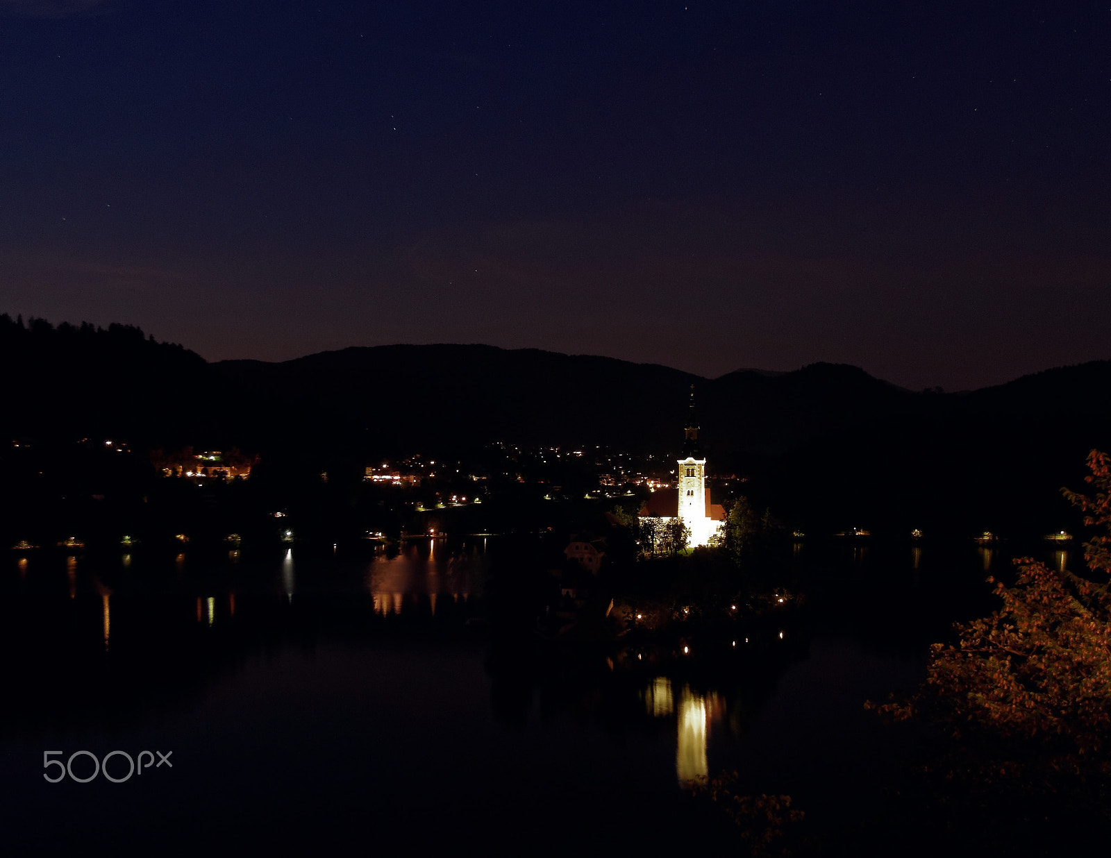 Sigma Lens (8 255) sample photo. Bled island by night photography