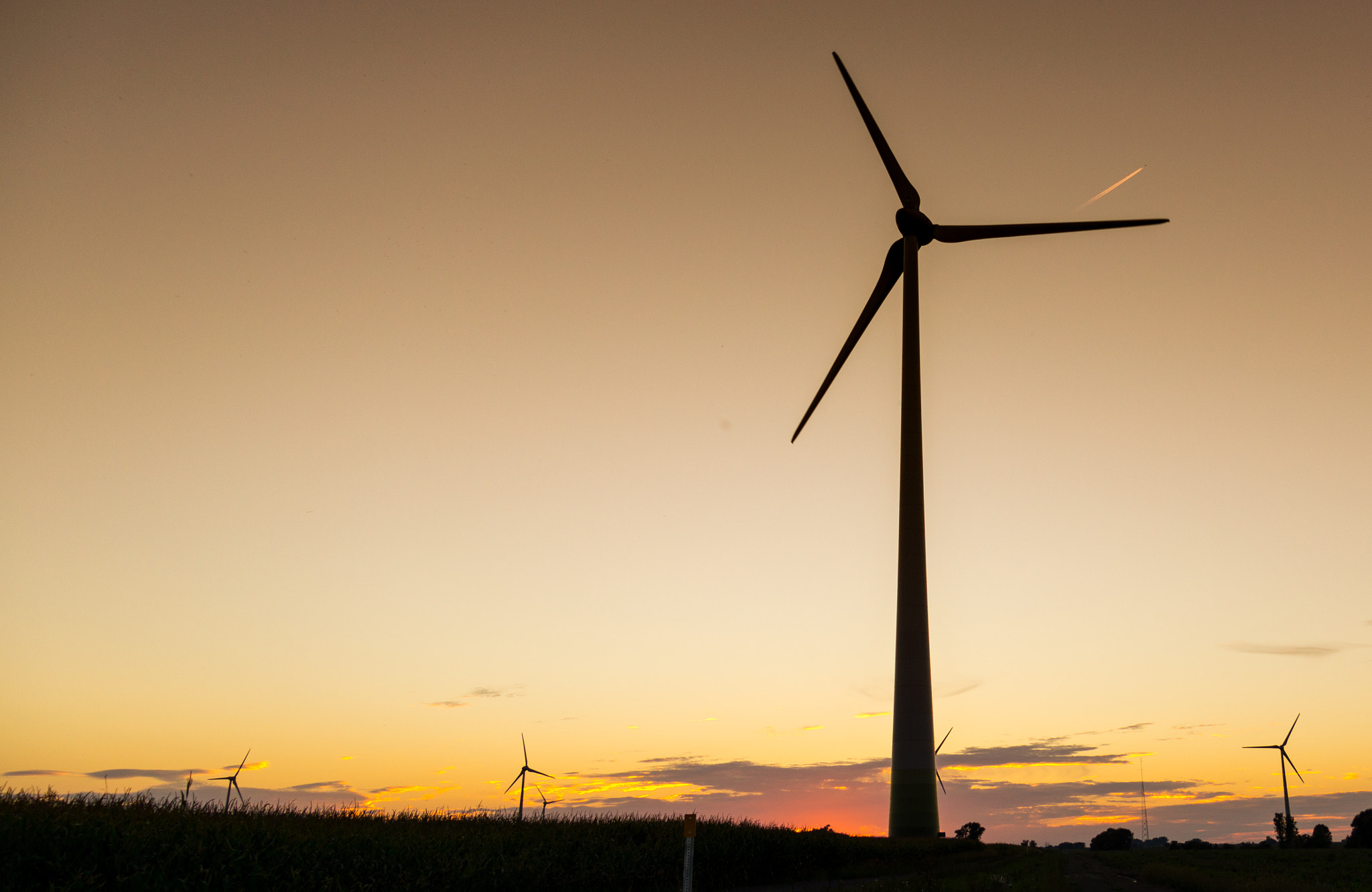 Sony DT 16-105mm F3.5-5.6 sample photo. Wind turbines sunset 2 photography