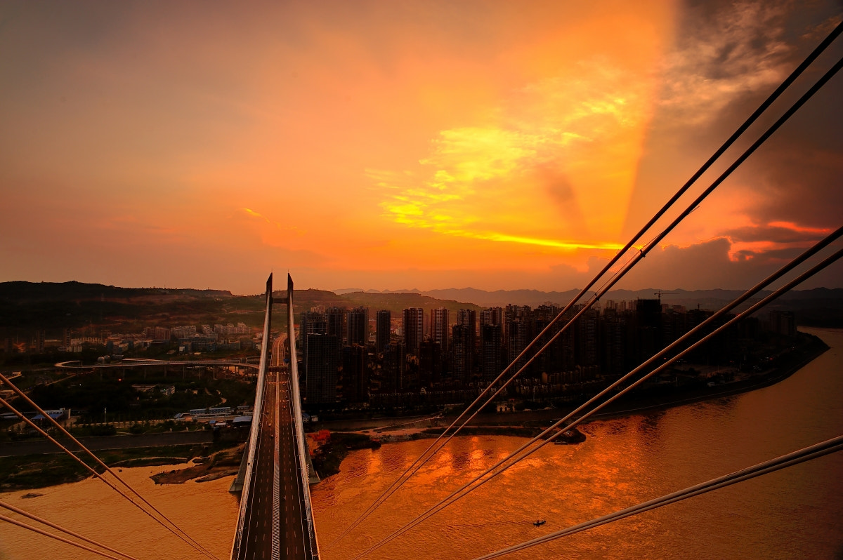 Nikon D700 + Nikon AF Nikkor 20mm F2.8D sample photo. 大桥夕照 photography