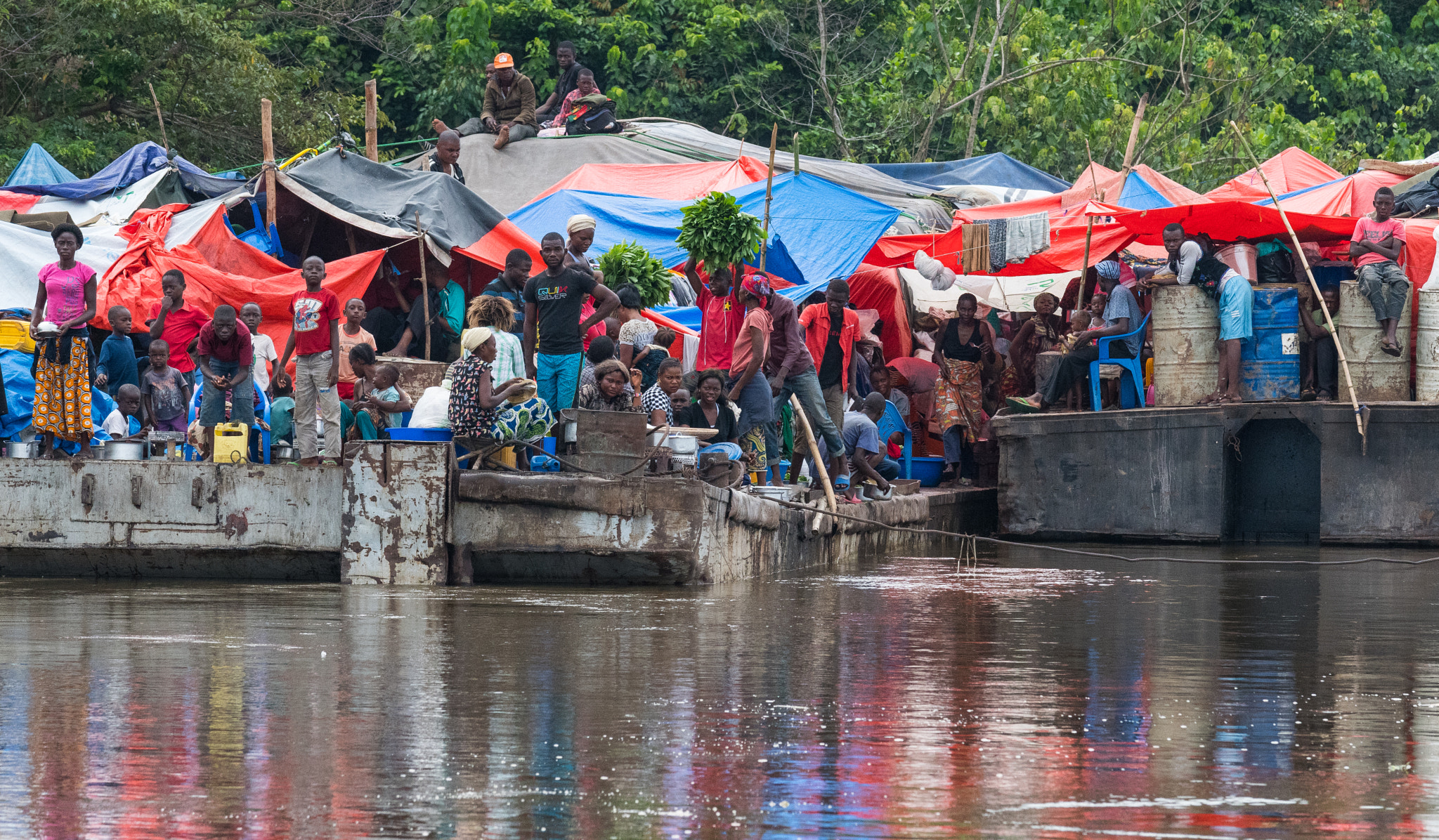 Nikon AF-S Nikkor 70-200mm F4G ED VR sample photo. Crowded bardes, congo river photography