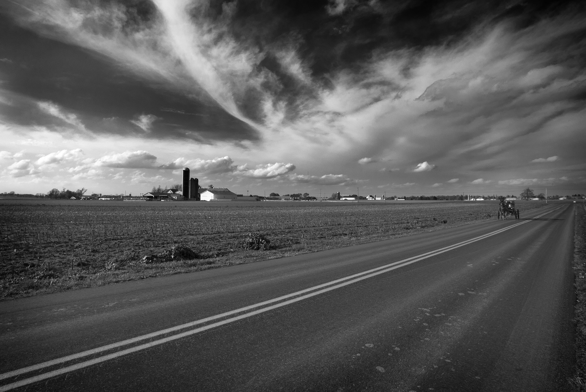 Canon EOS-1Ds Mark III sample photo. Horse & carriage in amish country farmland photography
