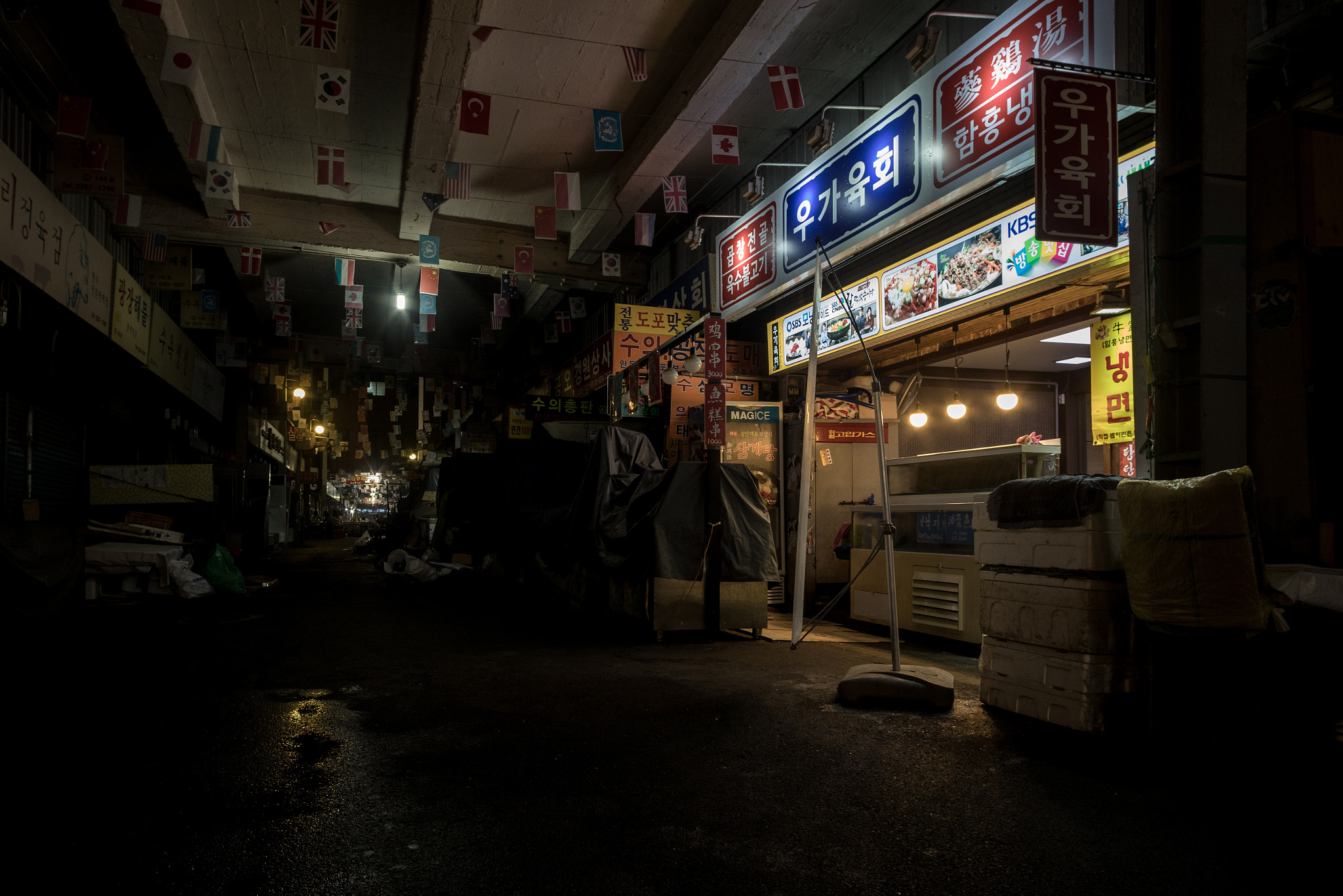 Sony a7 II + Canon EF 20mm F2.8 USM sample photo. Gwangjang market night photography