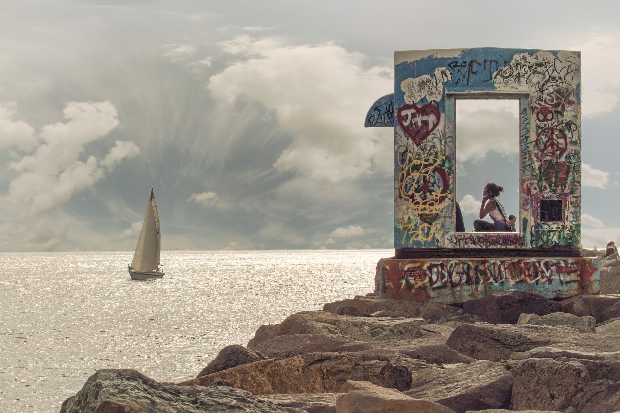 Canon EF 100-400mm F4.5-5.6L IS USM sample photo. Girl by the sea photography