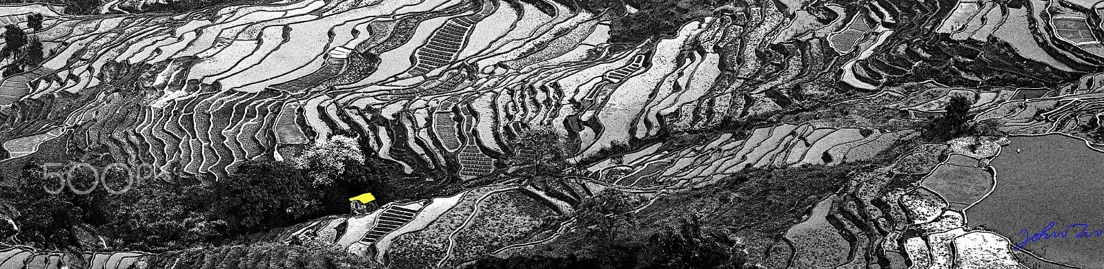 Canon EOS 5DS + Canon EF 70-200mm F4L IS USM sample photo. Lonely home at terraced field. photography