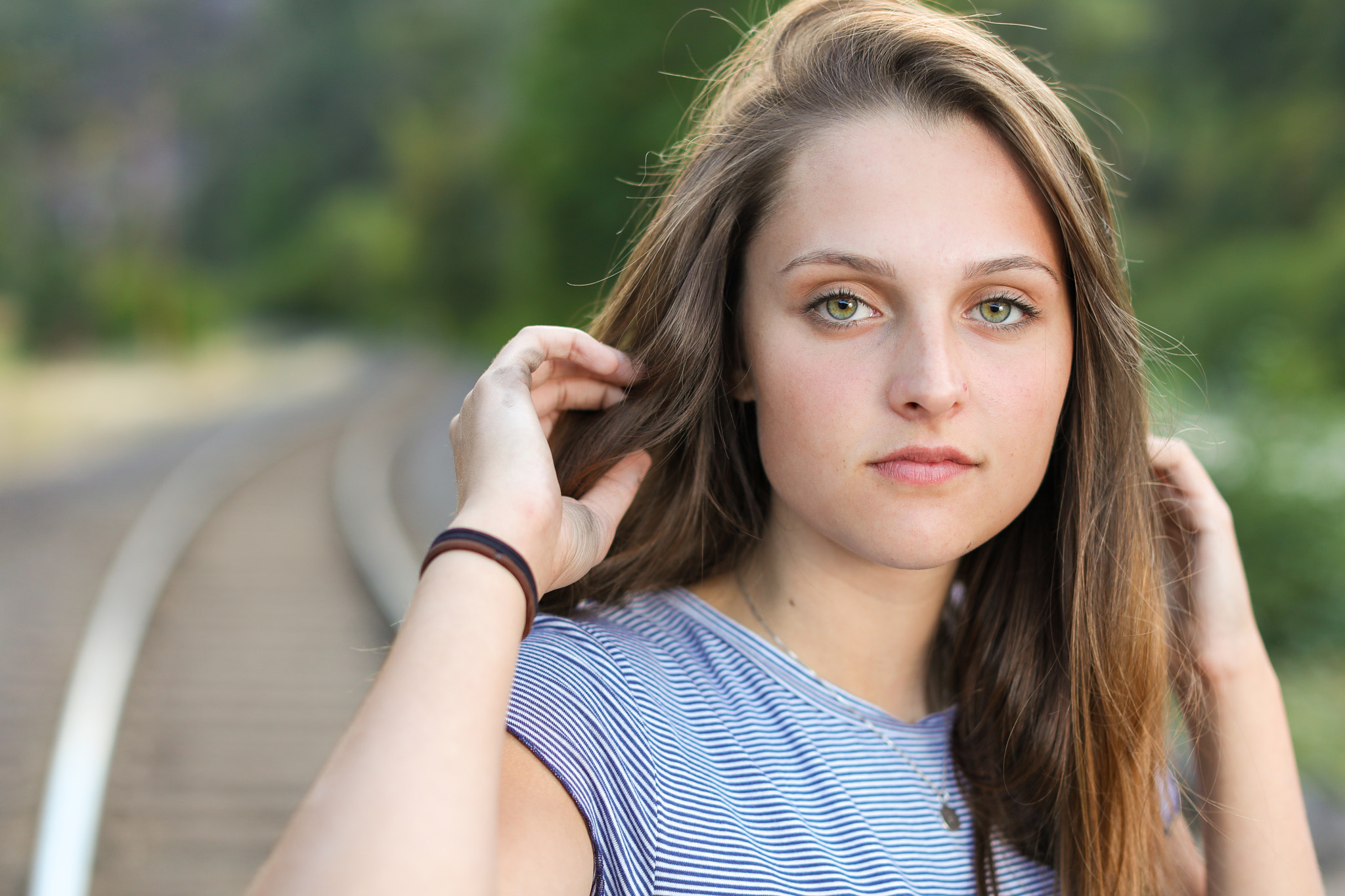 Canon EOS 5DS + Canon EF 50mm F1.2L USM sample photo. Emma by the tracks photography