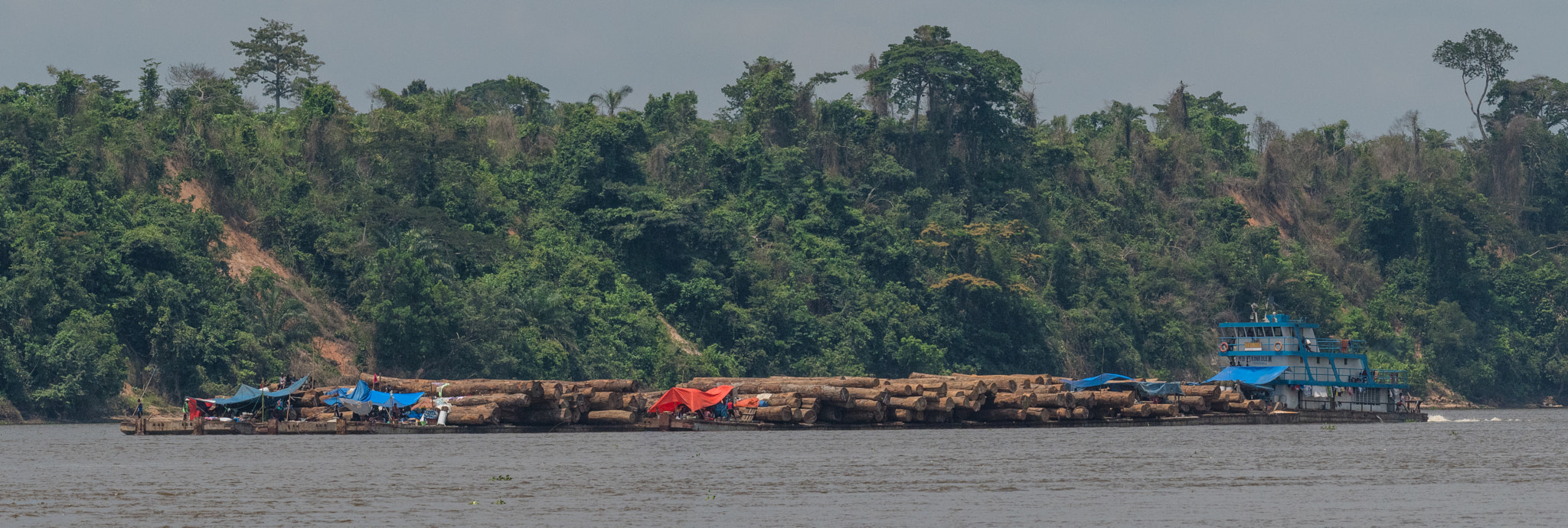 Nikon AF-S Nikkor 70-200mm F4G ED VR sample photo. Logging barges on the congo photography