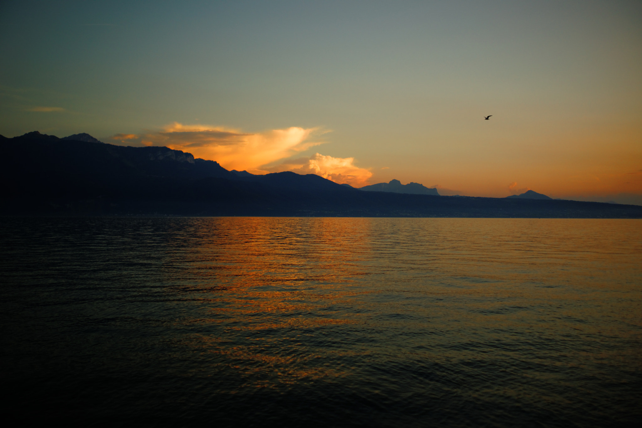 Sony a99 II sample photo. Lake geneva and alps photography