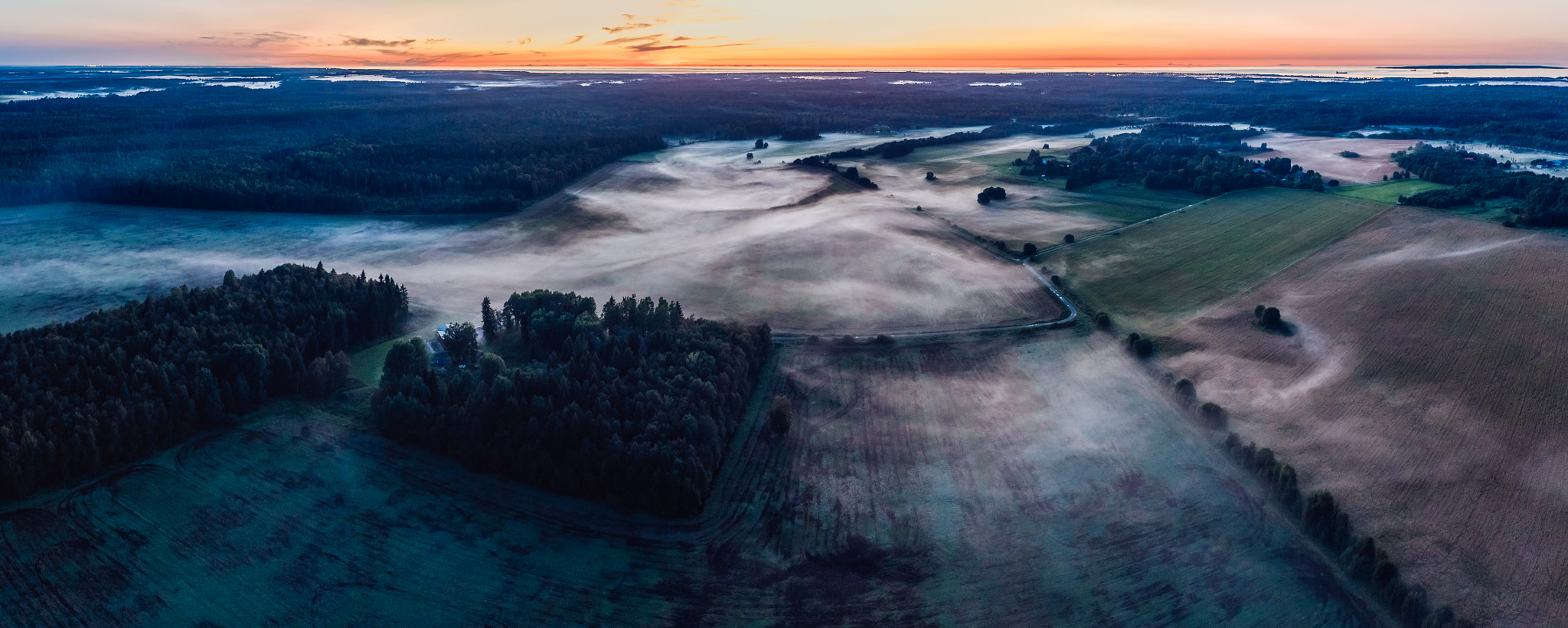 DJI FC550 sample photo. Fog river photography