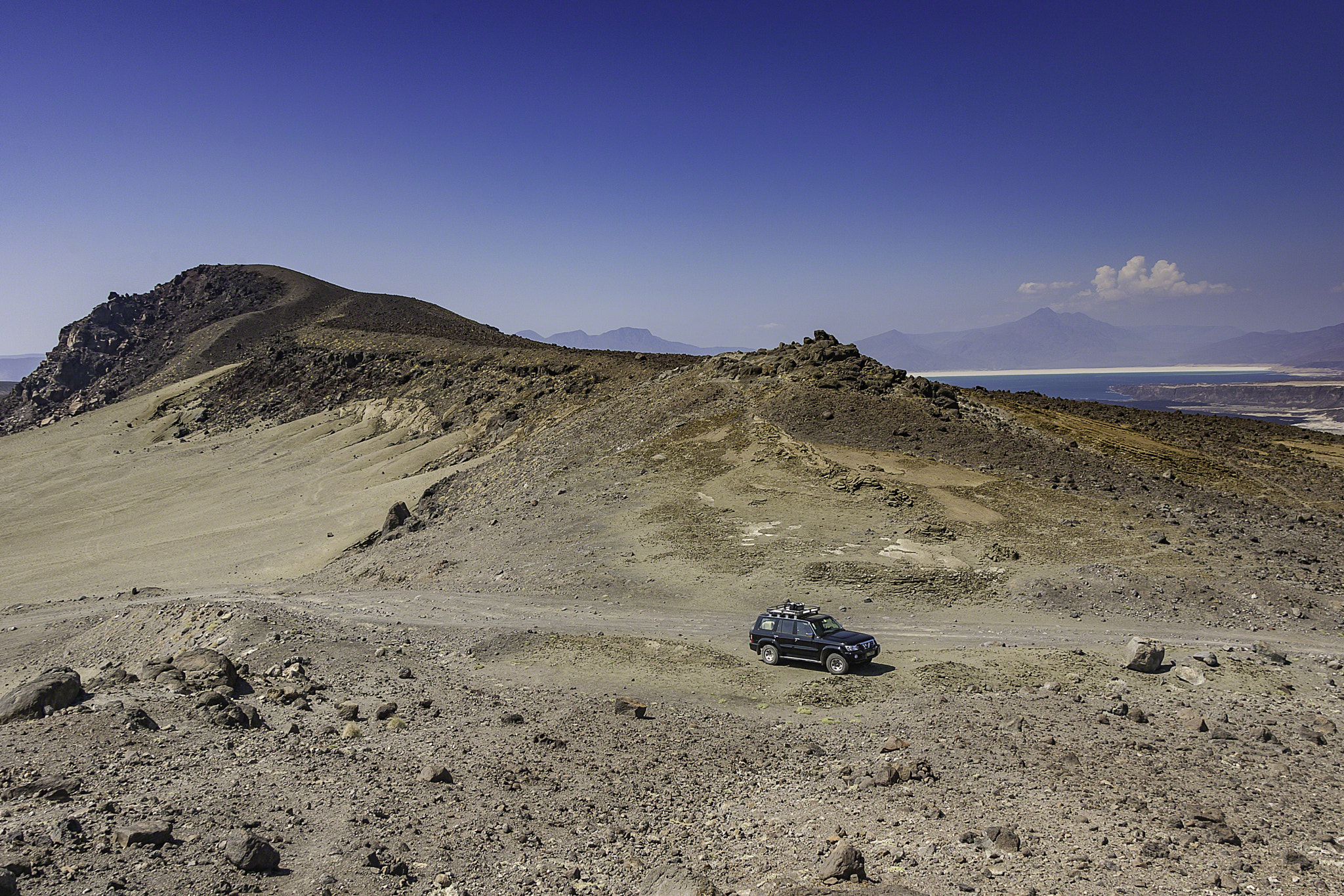 Canon EOS-1D Mark II sample photo. Djibouti landscape with lac asal in the distance photography