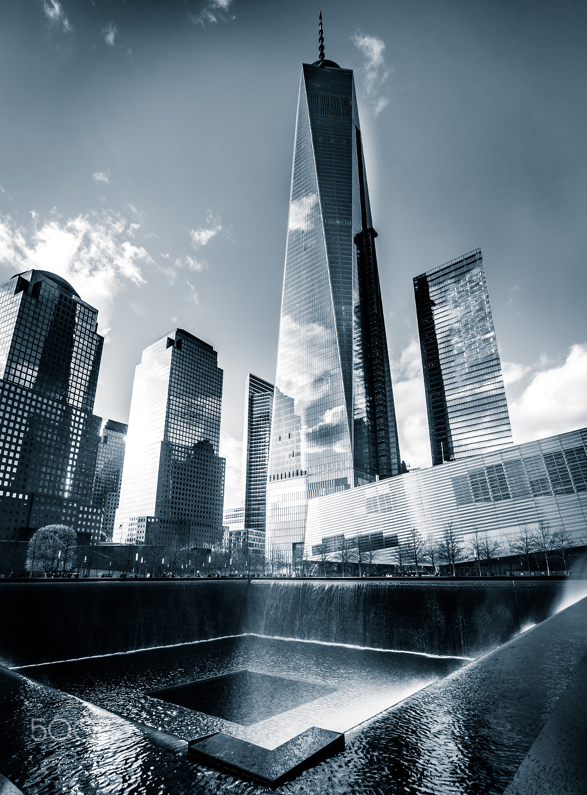 Sony SLT-A77 + Sigma 10-20mm F3.5 EX DC HSM sample photo. Ground zero - 9/11 in b/w photography