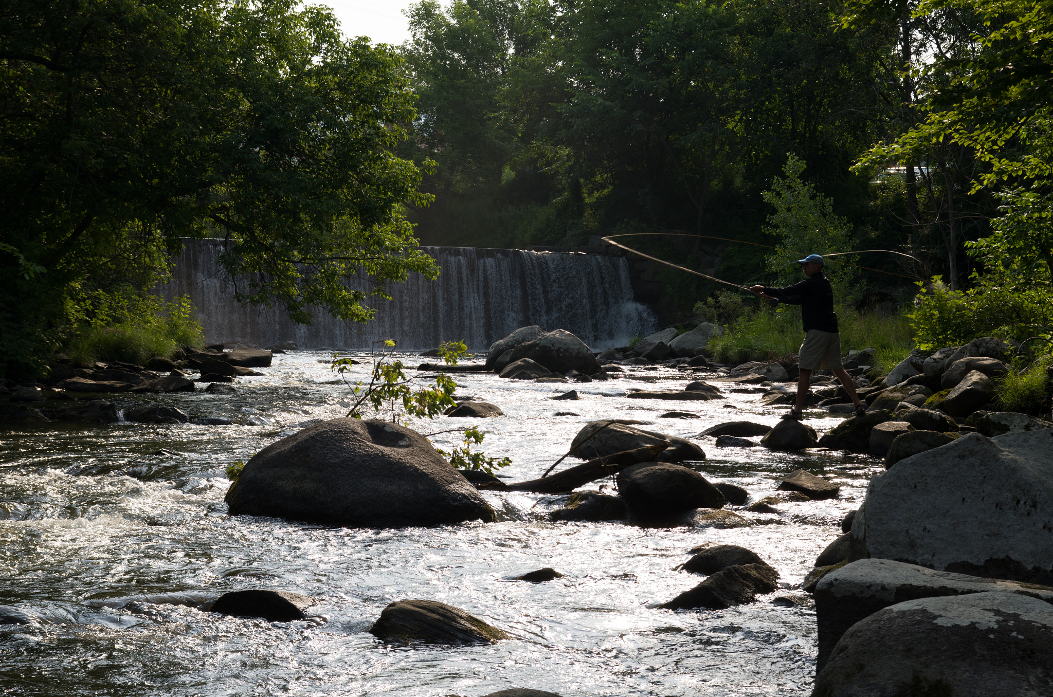 Nikon D7000 + Sigma 18-50mm F2.8 EX DC Macro sample photo. Fly fishing on the winooski photography