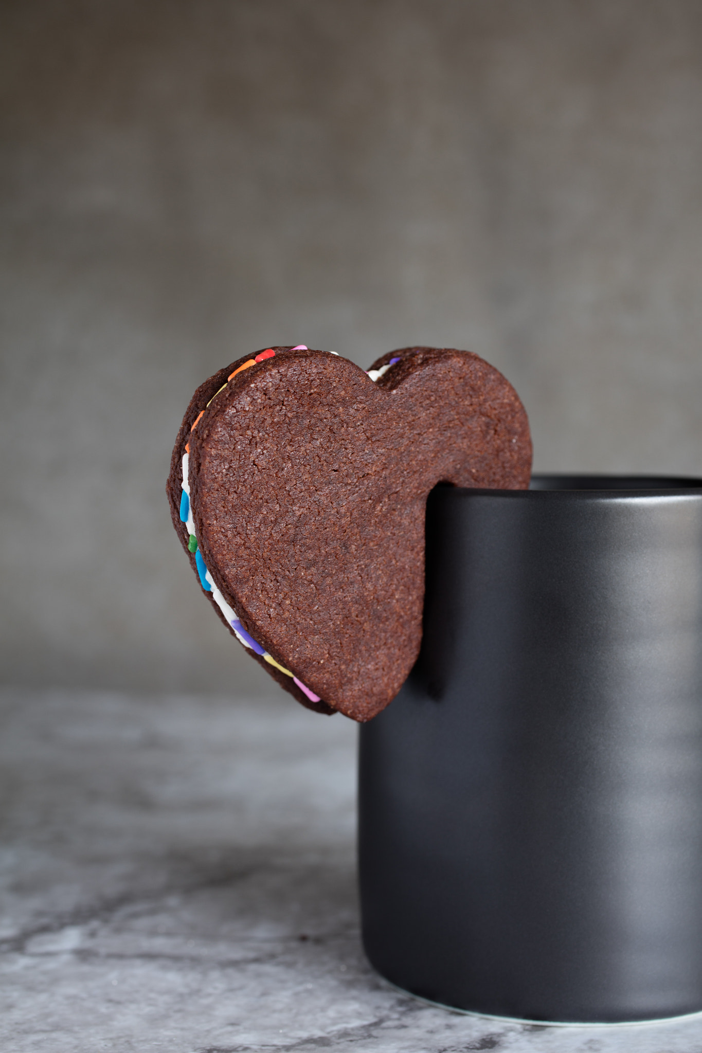 Canon EOS 5DS + Canon EF 50mm F2.5 Macro sample photo. Sprinkled chocolate tea cookie sandwitch photography