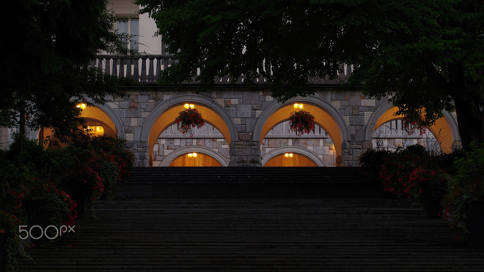 Pentax K-50 sample photo. Stairs to villa bled photography