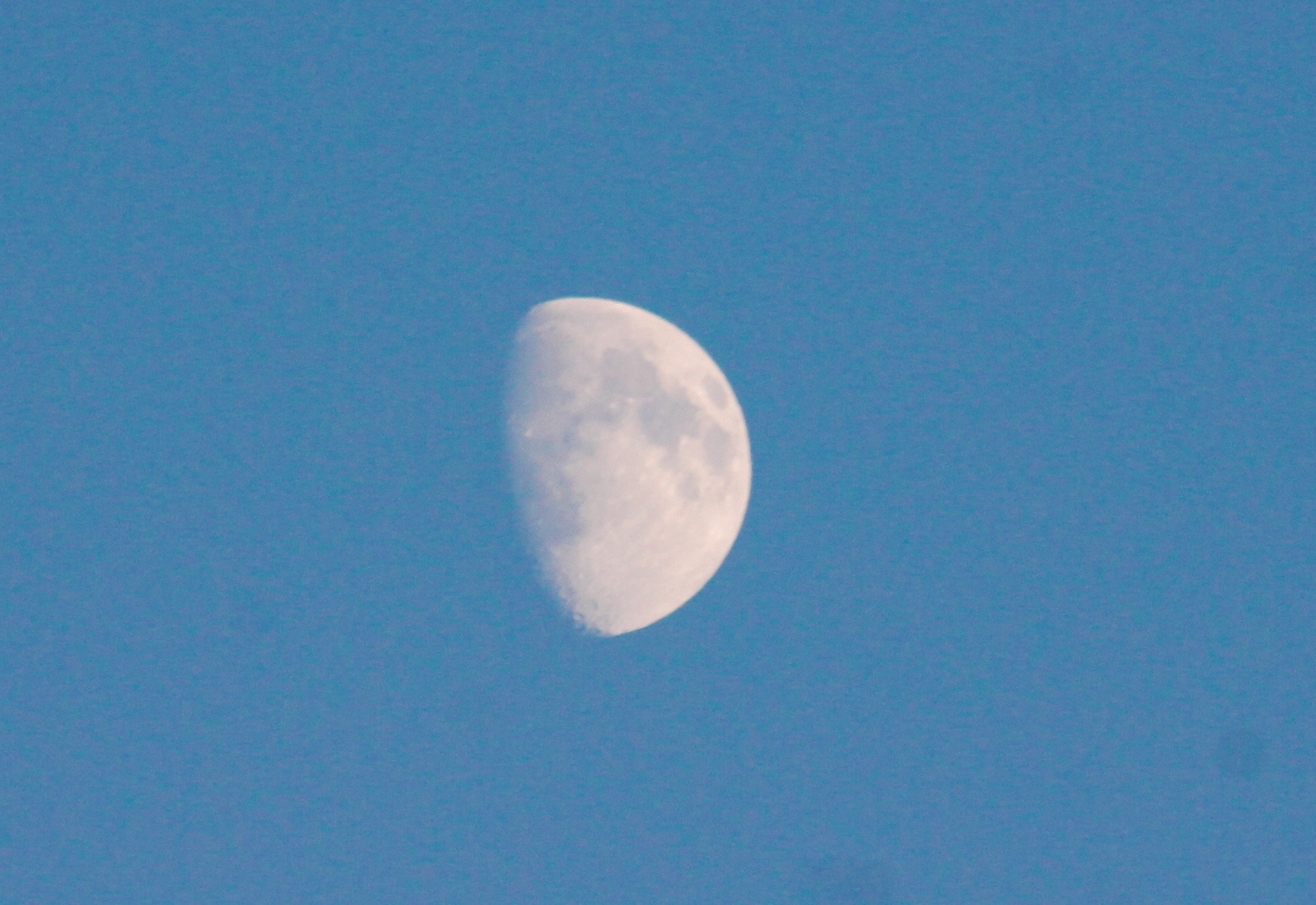 Canon EF75-300mm f/4-5.6 sample photo. The moon at dusk in clear blue skye's photography